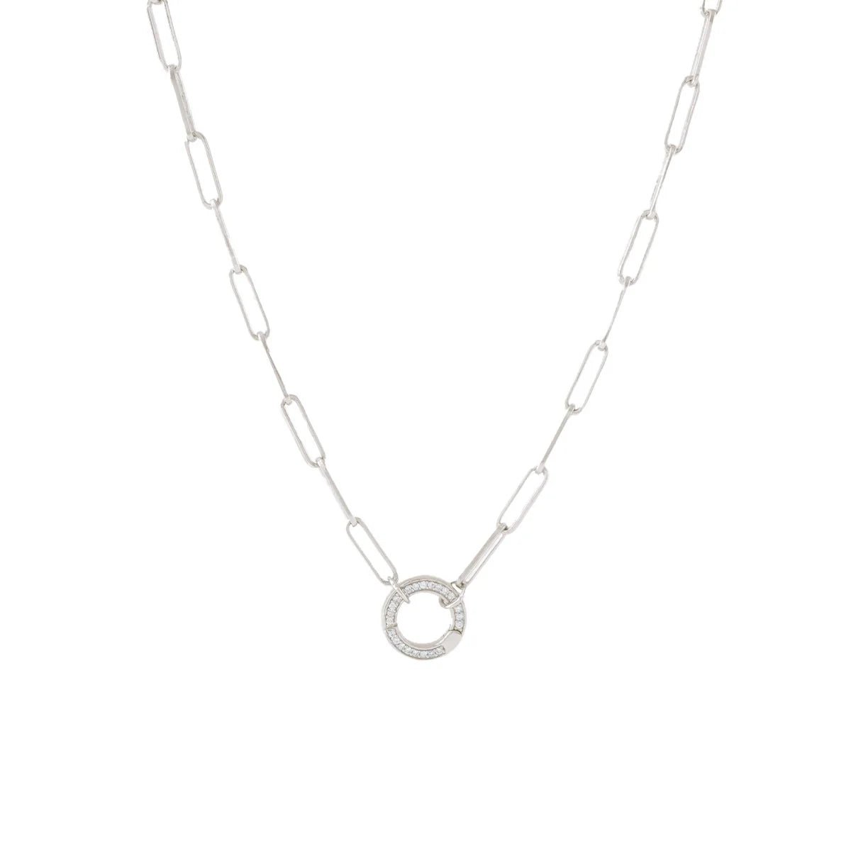 POISE Oval Link Open Ended Necklace in Silver - Adjustable Chain for Layering & Stacking - Perfect for Everyday Wear & Gift Giving
