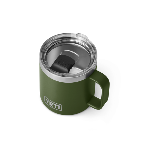Yeti Rambler 14 Oz Stainless Steel Insulated Mug with Lid - Highlands Olive Green, Perfect for Coffee, Tea & Outdoor Adventures