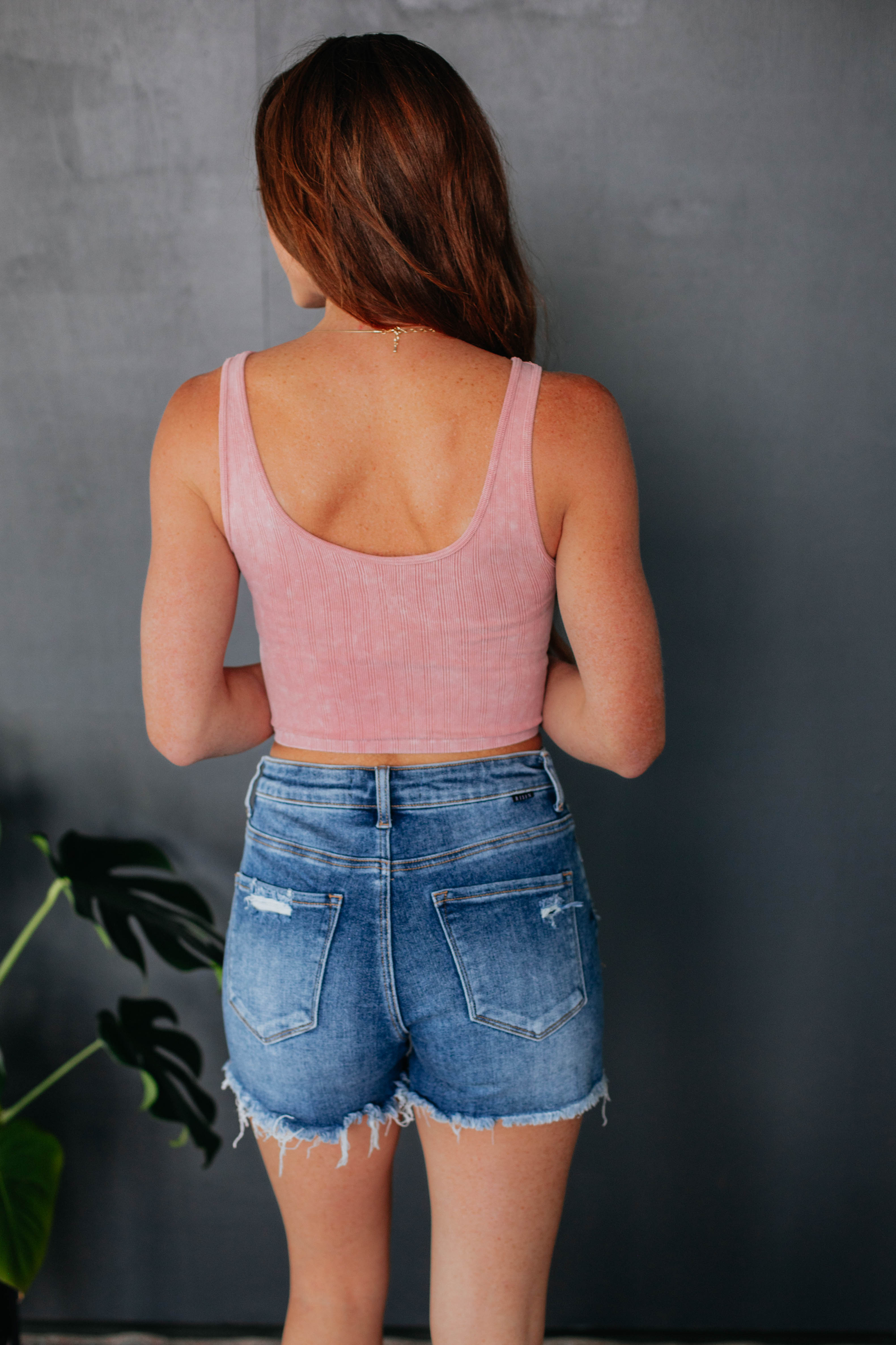 Drew Ribbed Tank Top for Women - Soft Stretchy Dusty Rose Camisole - Perfect for Layering, Casual Wear & Summer Outfits
