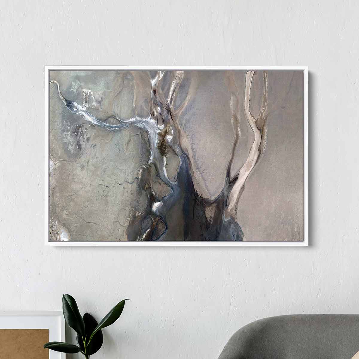 Grey Abstract Wall Art Canvas Print - Modern Home Decor for Living Room, Bedroom & Office - 55x86 Inches Large Contemporary Artwork