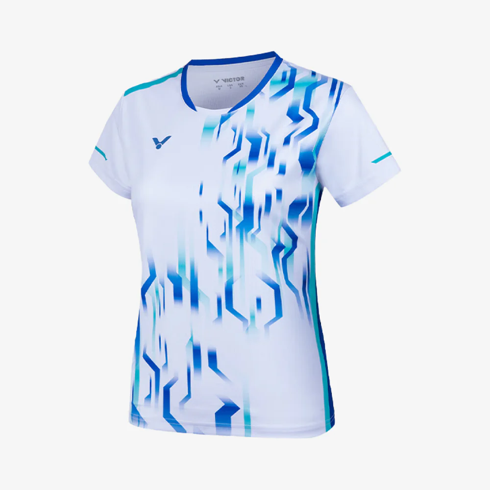 Victor Women's Tournament Performance T-Shirt 51015A - Moisture Wicking Athletic Top for Tennis & Running [White] - Perfect for Sports Training & Gym Workouts