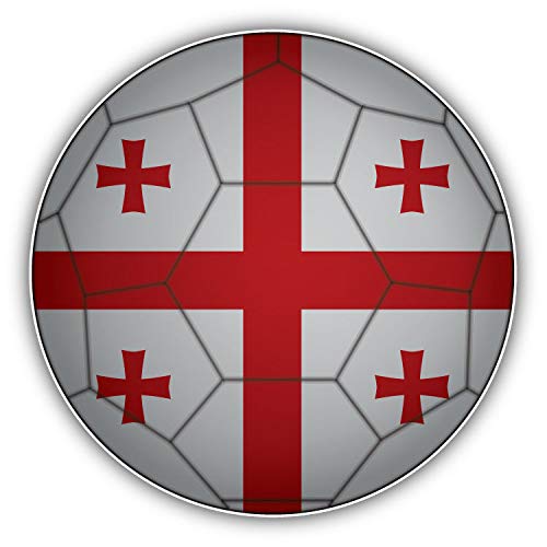 Georgia Flag Soccer Ball Stickers 50 Pack - Waterproof Vinyl Decals for Scrapbooking, DIY Crafts, Bullet Journals, Calendars & Kids Art Projects - Perfect for Laptops, Water Bottles & Notebooks
