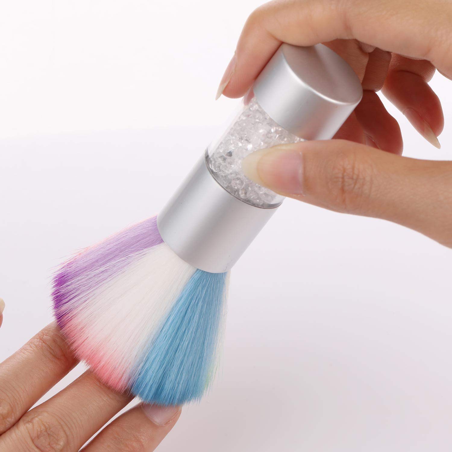 2 Pcs Nail Art Dust Brush & Powder Remover Set for Acrylic & Gel UV Nails - Perfect for Salon & DIY Manicure at Home