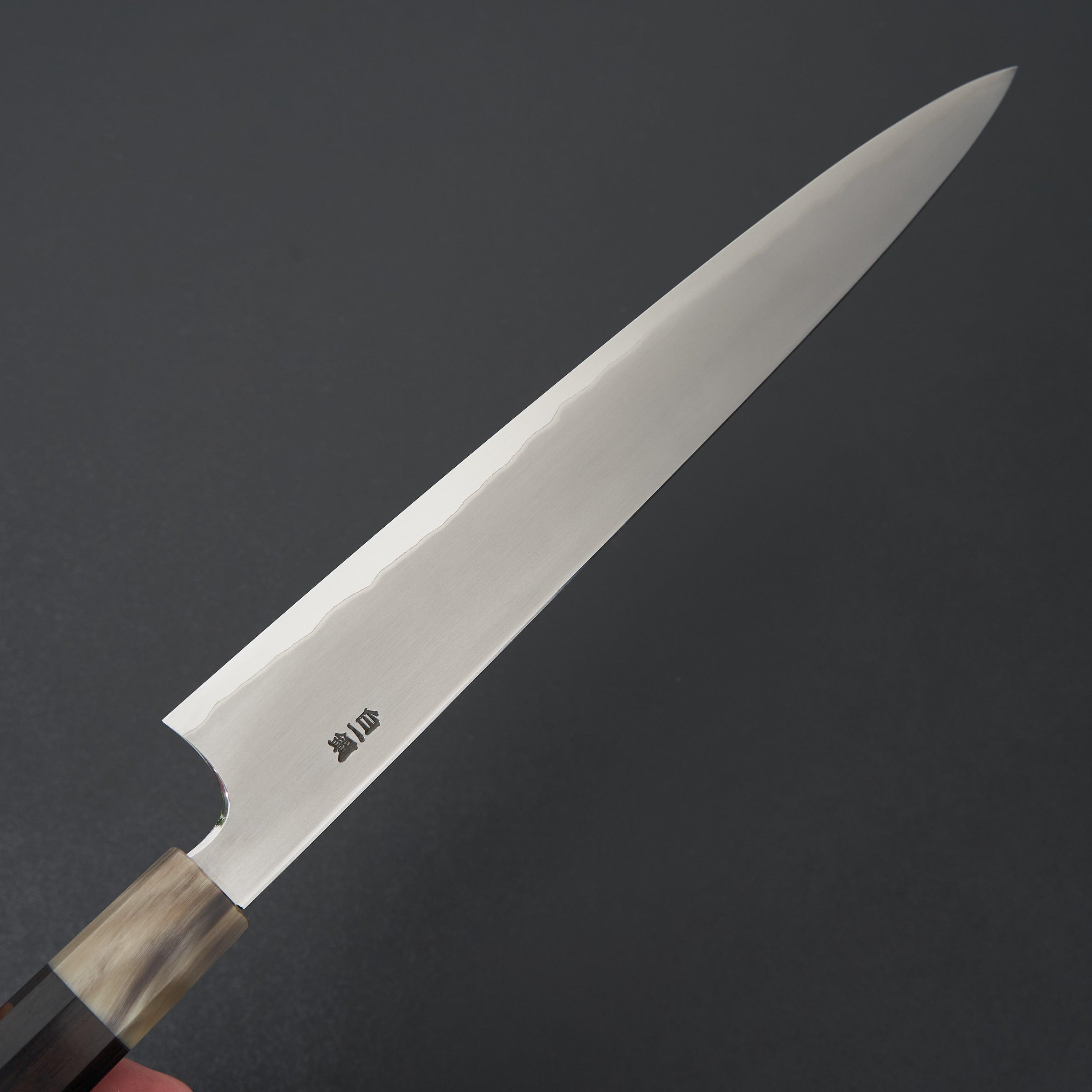 Premium Hitohira Togashi White #1 Stainless Clad Kasumi Sujihiki 270mm Japanese Slicing Knife with Ebony Handle - Perfect for Sushi, Sashimi & Meat Carving