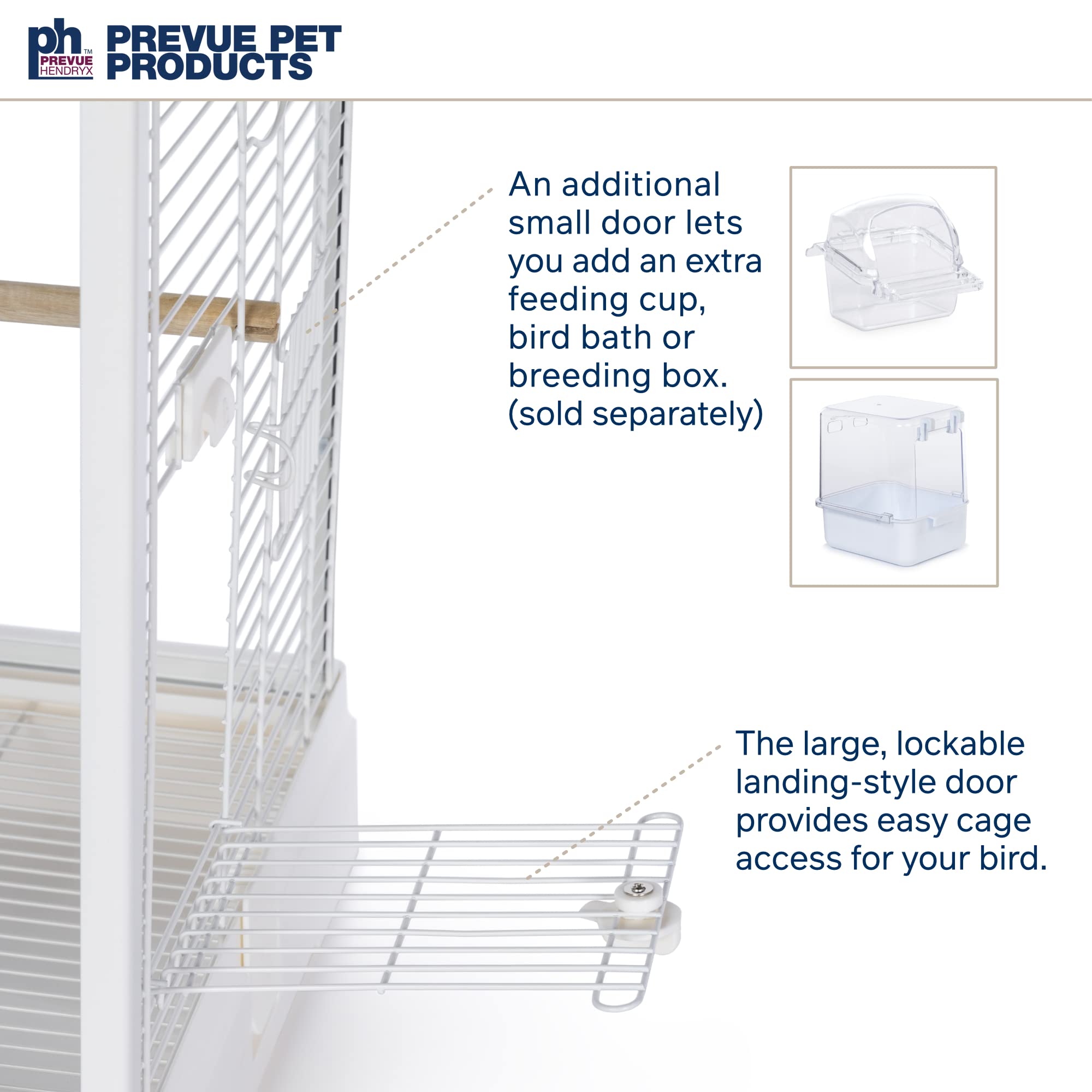 Prevue Pet Products Clear View Glass Bird Cage - Crystal Palace for Small Birds with White Frame | Perfect for Parakeets, Finches & Canaries at Home or Office