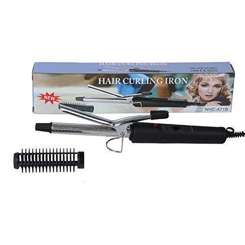 CY Professional Hair Curler Iron with Brush Styler - 1 Inch Curling Wand for Women, Salon Quality Ceramic Tourmaline Barrel with Heat Resistant Glove (Red) - Perfect for Beach Waves, Bouncy Curls & Salon-Style Hair at Home