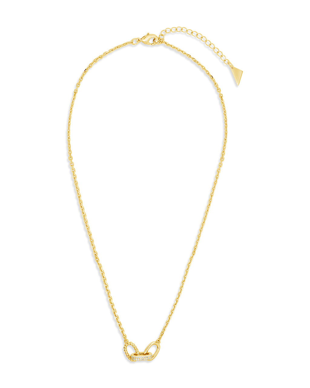 Journi CZ Interlocking Chain Pendant Necklace for Women - Cubic Zirconia Gold Layered Jewelry - Perfect for Date Night, Wedding & Everyday Elegance