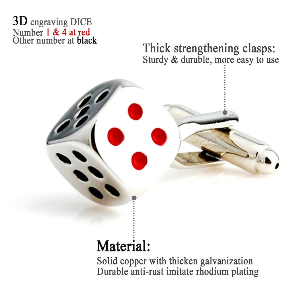Men's Classic Funny Playing Card Cufflinks Set with Gift Box - Perfect for Weddings, Parties & Formal Events