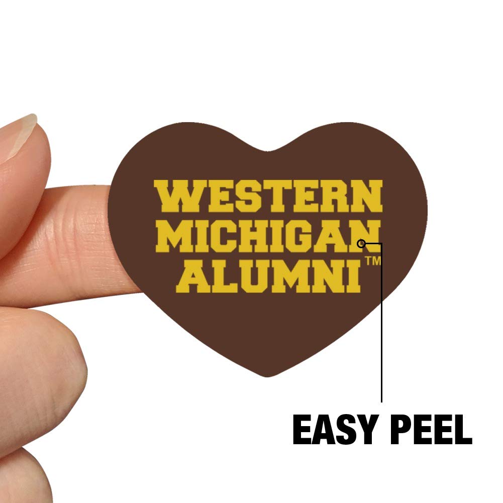 Western Michigan University Alumni Heart Shaped Planner Stickers - Decorative Scrapbook Supplies for Bullet Journals, DIY Crafts & Memory Keeping - Perfect for Graduation Gifts, College Mementos & Scrapbooking Projects