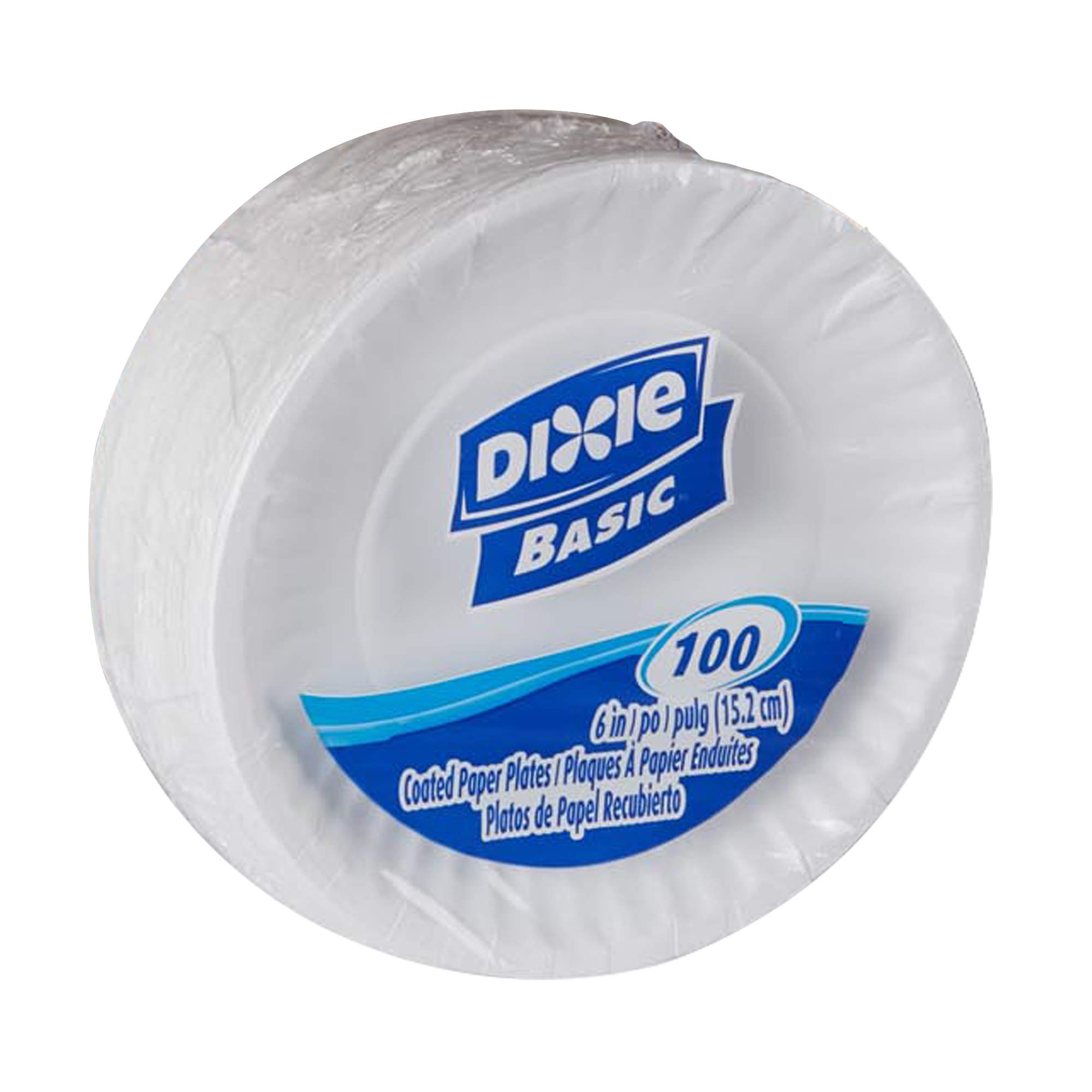 Dixie Basic 6-Inch Lightweight White Paper Plates - 1,200 Count (12 Packs of 100) by GP PRO | Perfect for Parties, BBQs, Picnics & Everyday Use