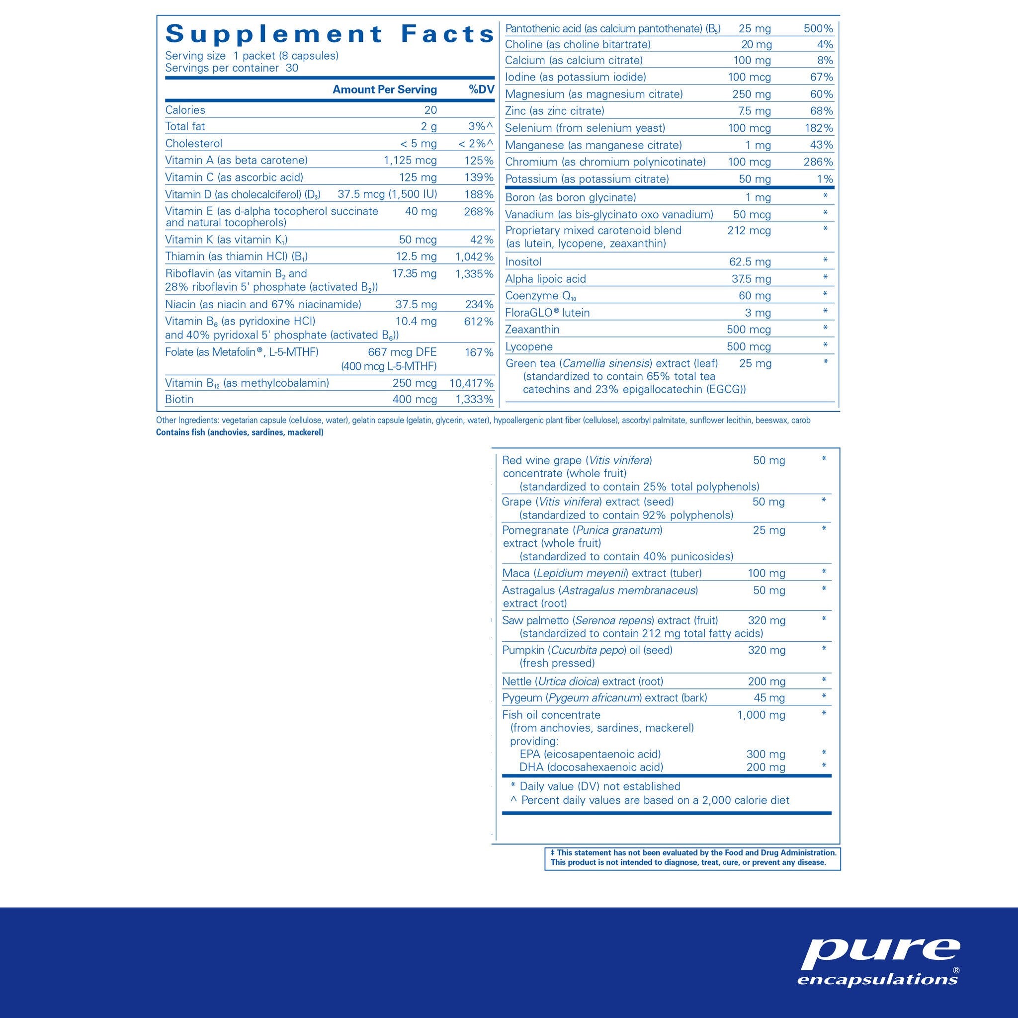 Pure Encapsulations Men's Multivitamin Supplement - Daily Essential Nutrients for Energy, Immunity & Vitality - Perfect for Active Lifestyles & Fitness Routines