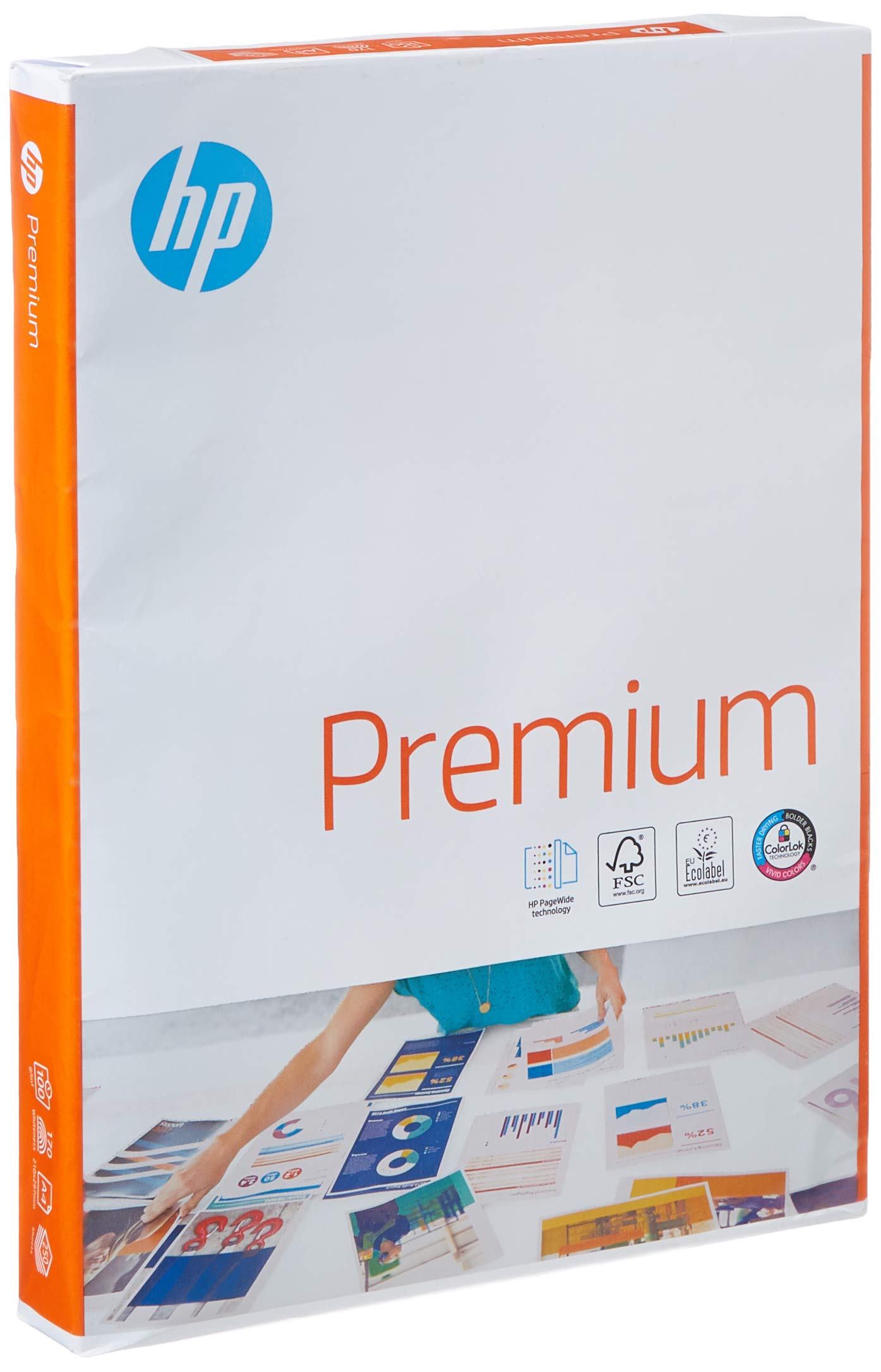 HP Premium A4 Printer Paper 210x297mm, 100gsm, 250 Sheets - FSC Certified Copy Paper for Home Office, School & Business Printing Needs