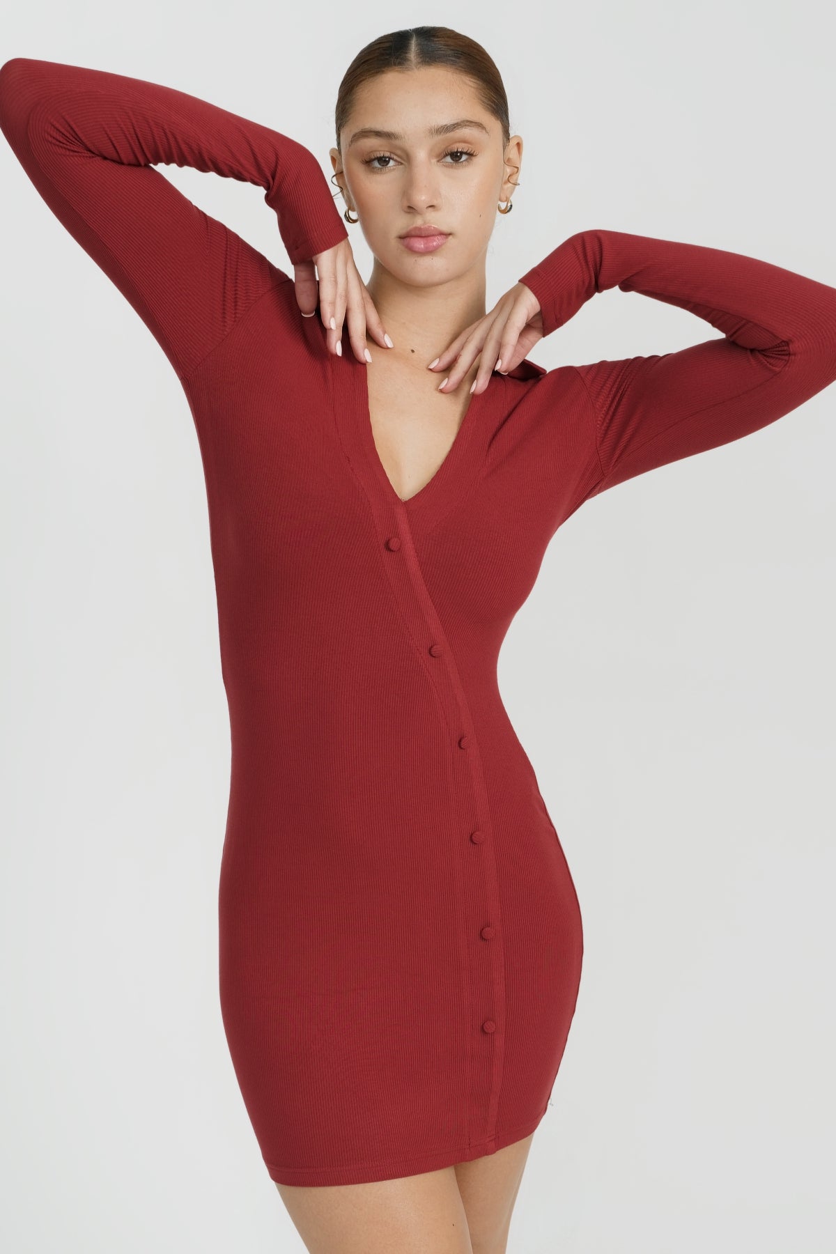 Mia Dress - Elegant Crimson Red Women's Dress for Casual Wear, Parties & Special Occasions