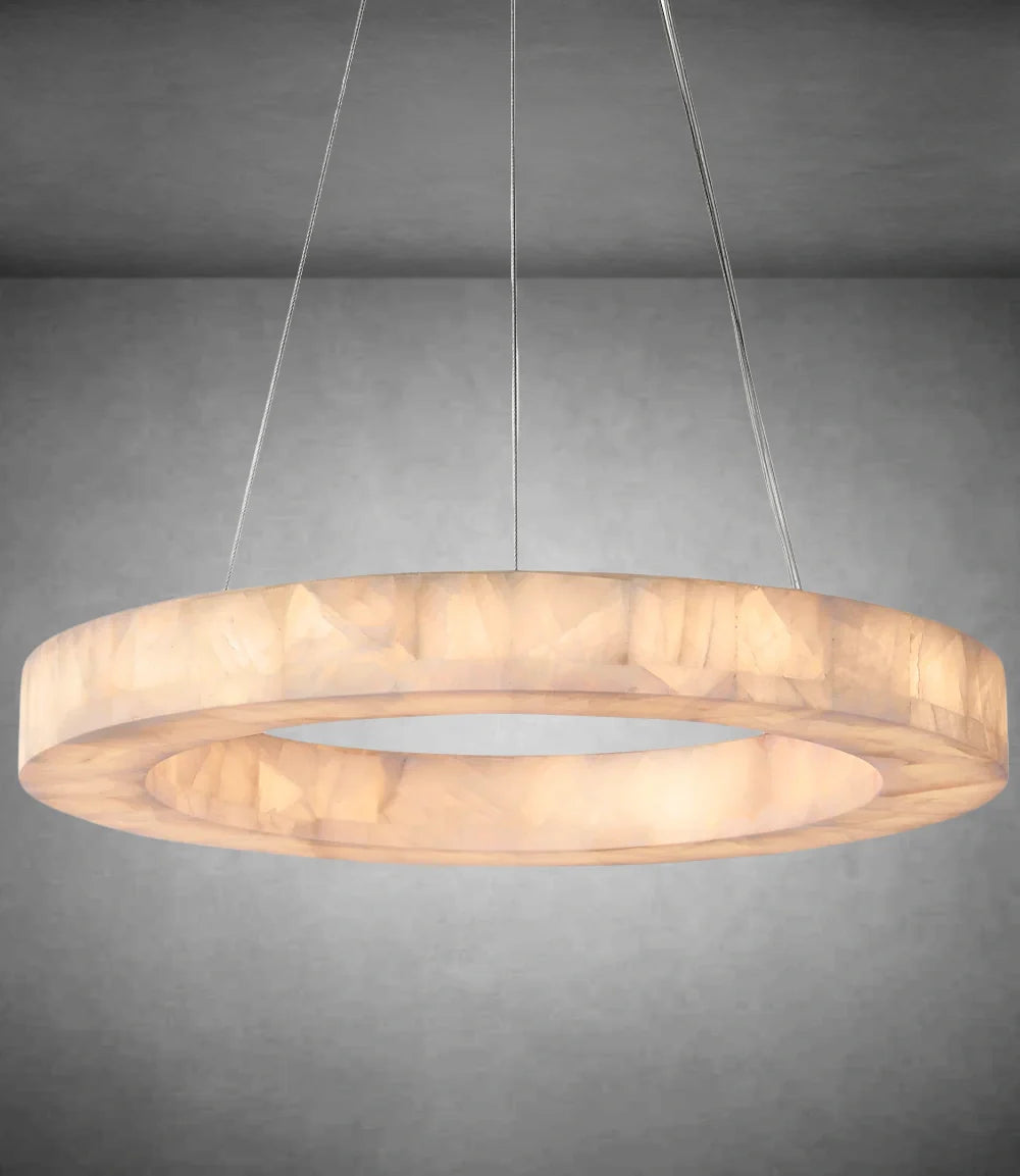 Elegant Maurice Round Crystal Chandelier - Modern Ceiling Light Fixture for Dining Room, Bedroom & Living Room Decor | Dimmable LED Lighting for Home & Office Spaces