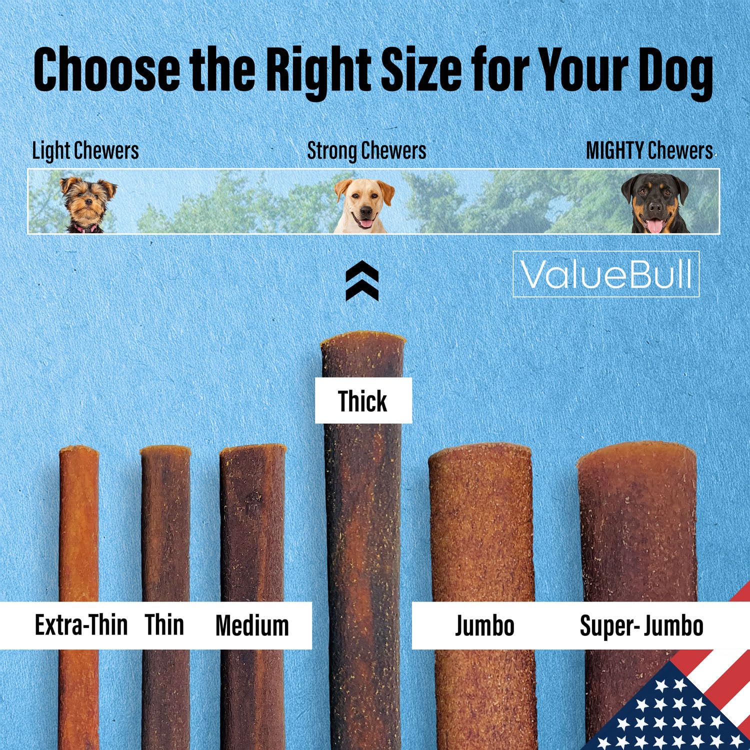 ValueBull USA 6-Inch Collagen Sticks for Dogs - Natural Single-Ingredient Chew Treats, Healthy Alternative to Bully Sticks & Rawhide (50 Count) | Supports Hip & Joint Health, Promotes Skin & Coat | Great for Training, Teething, and Long-Lasting Entertainment