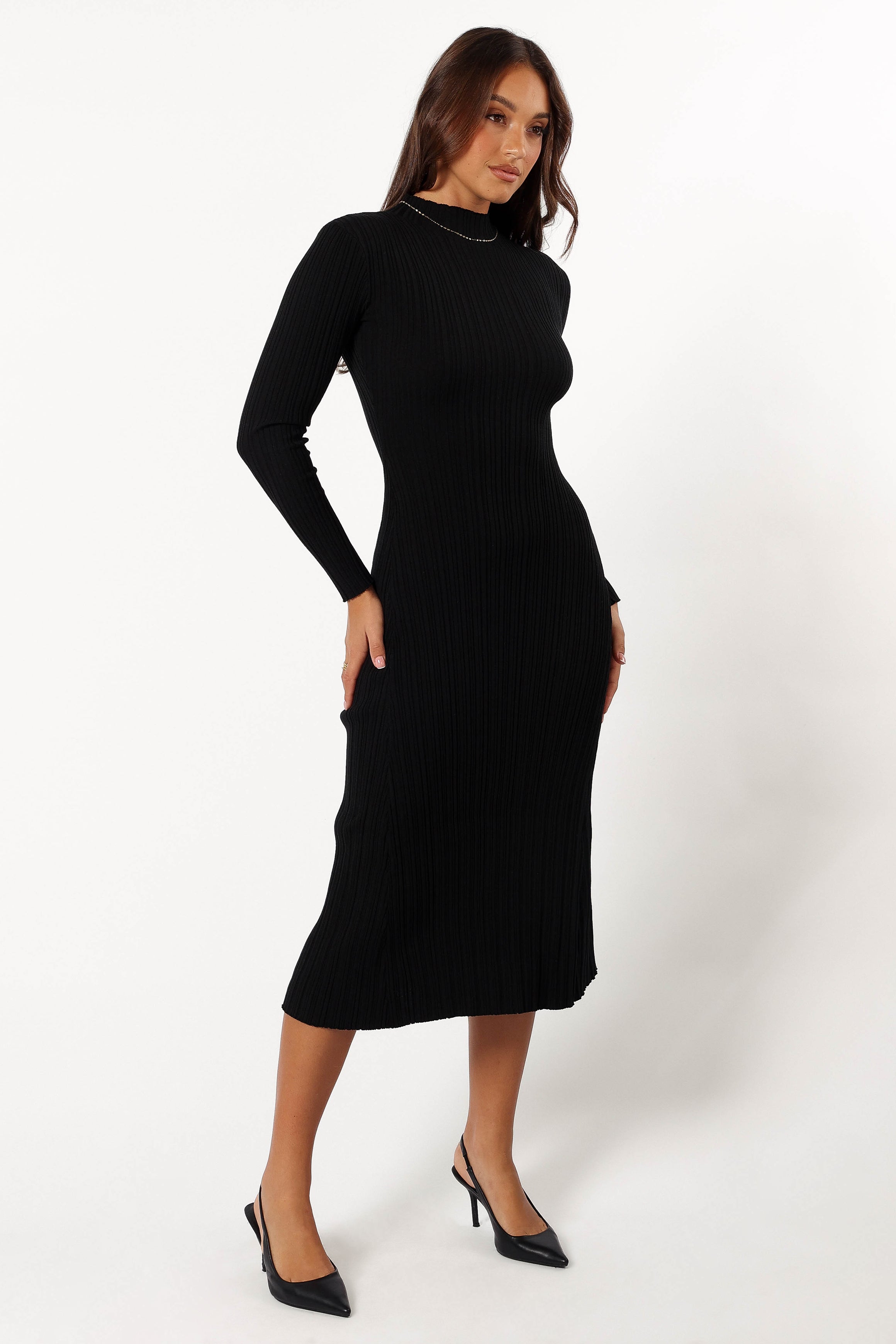 Elegant Briar Long Sleeve Dress for Women - Black - Perfect for Office, Party & Fall/Winter Fashion