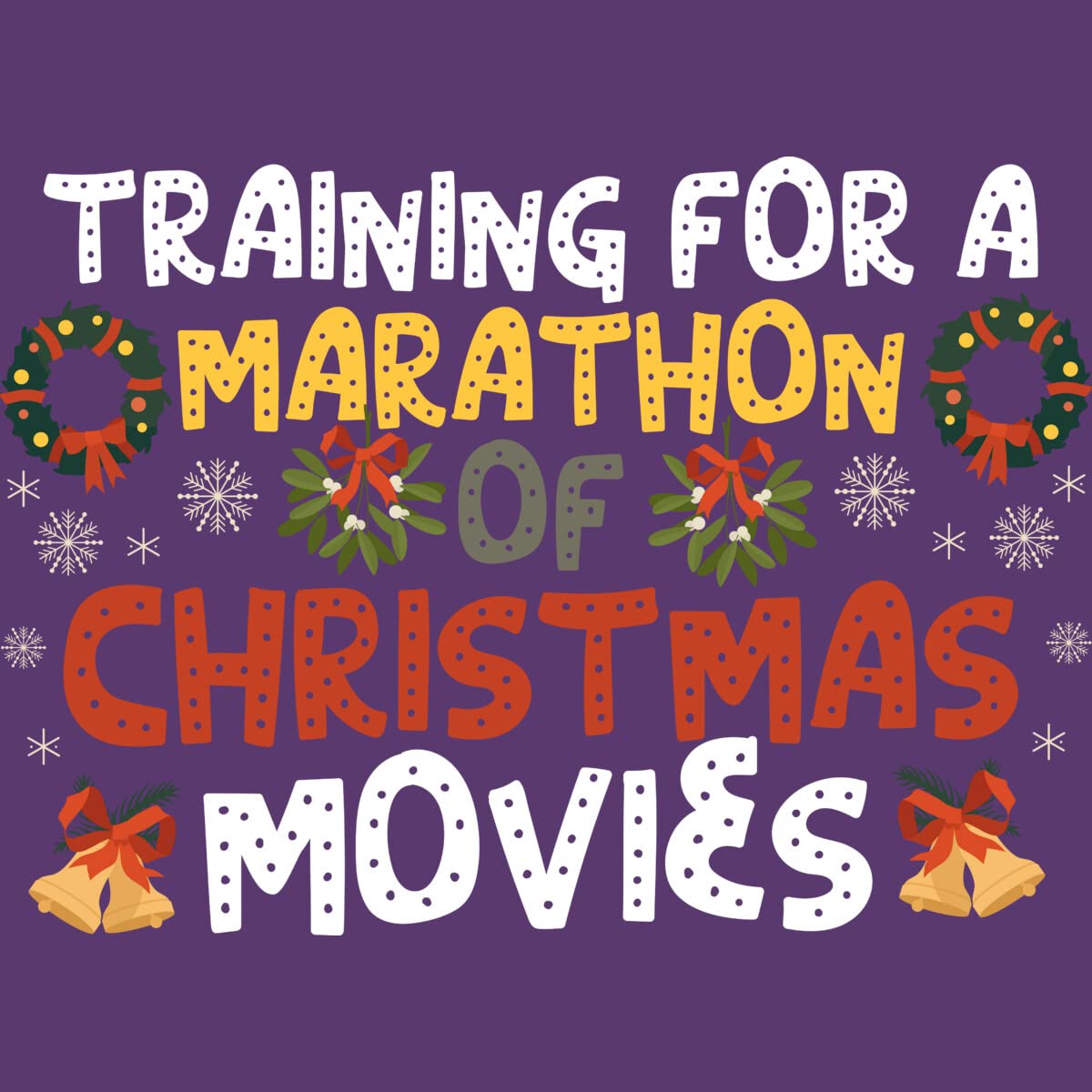 Design By Humans Men's Marathon Christmas Movies Training T-Shirt - Funny Holiday Graphic Tee for Movie Lovers & Christmas Enthusiasts - Perfect for Gifts, Parties & Cozy Winter Nights