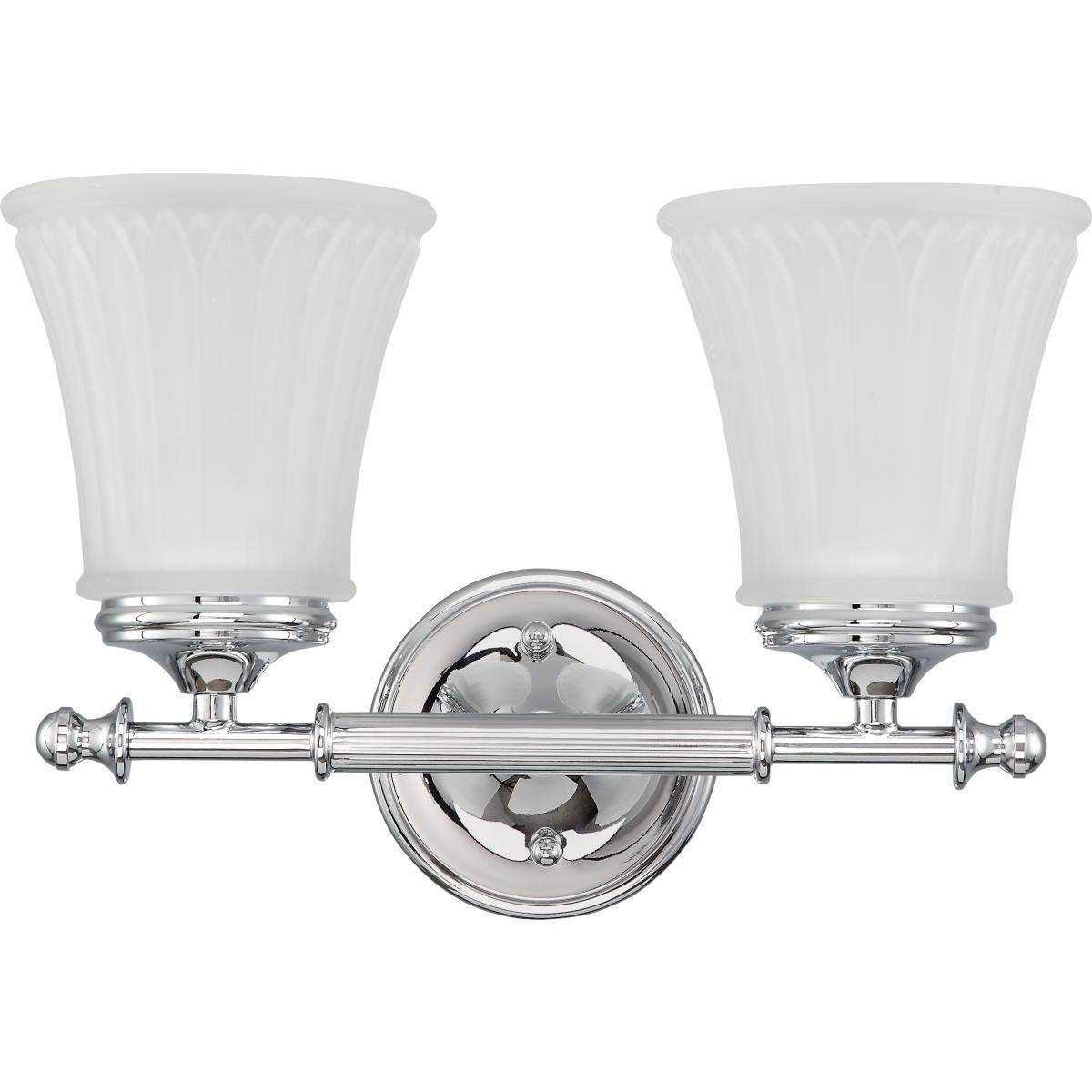 Modern Chrome 2-Light Vanity Mirror with Hardware - Perfect for Bathroom, Bedroom & Dressing Room Makeup Lighting