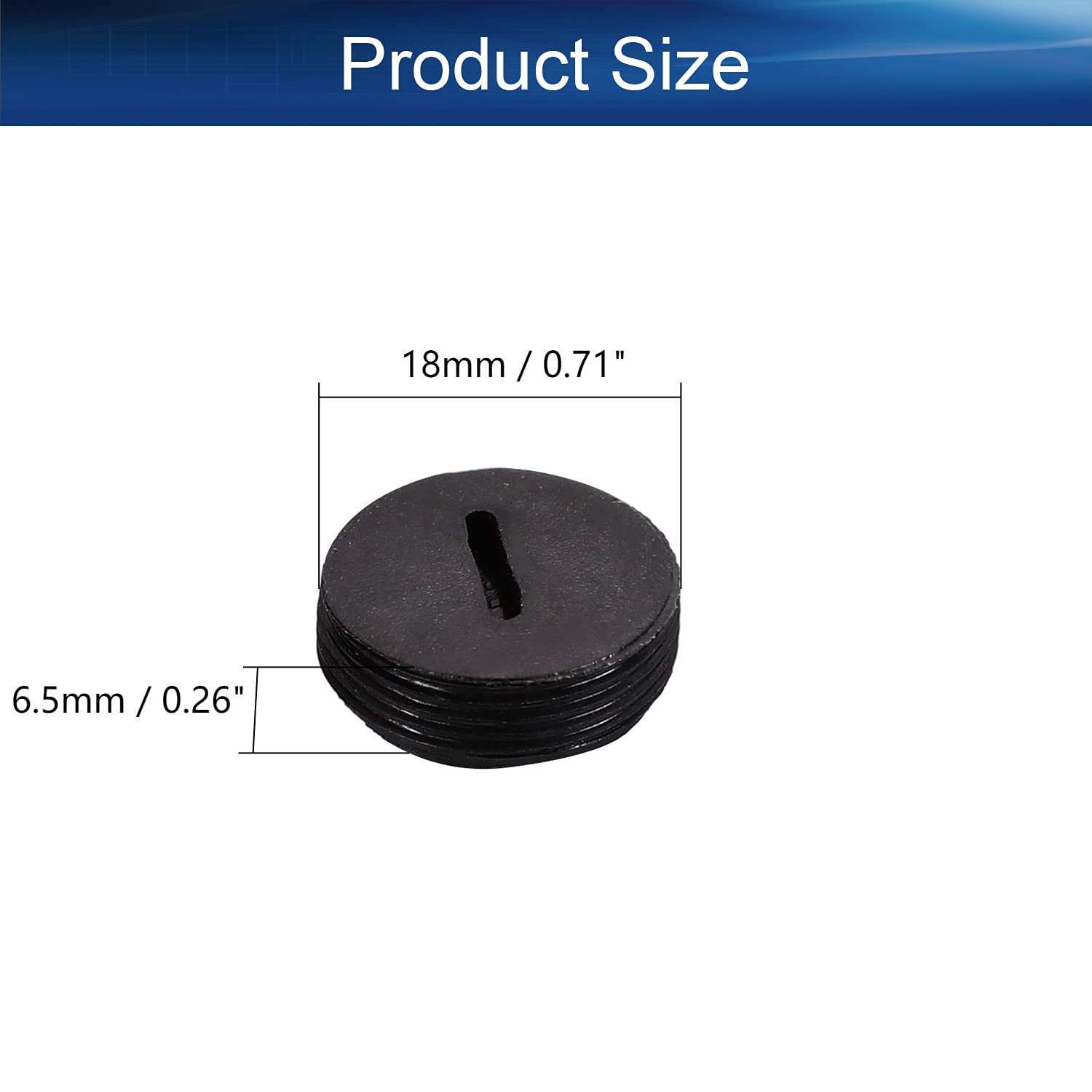 10Pcs 18mm OD Black Carbon Brush Holder Caps with Slotted Connectors - Replacement Motor Electric Brush Covers for Hammer Grinder Power Tools | Durable Plastic Covers for DIY Repairs & Professional Tool Maintenance