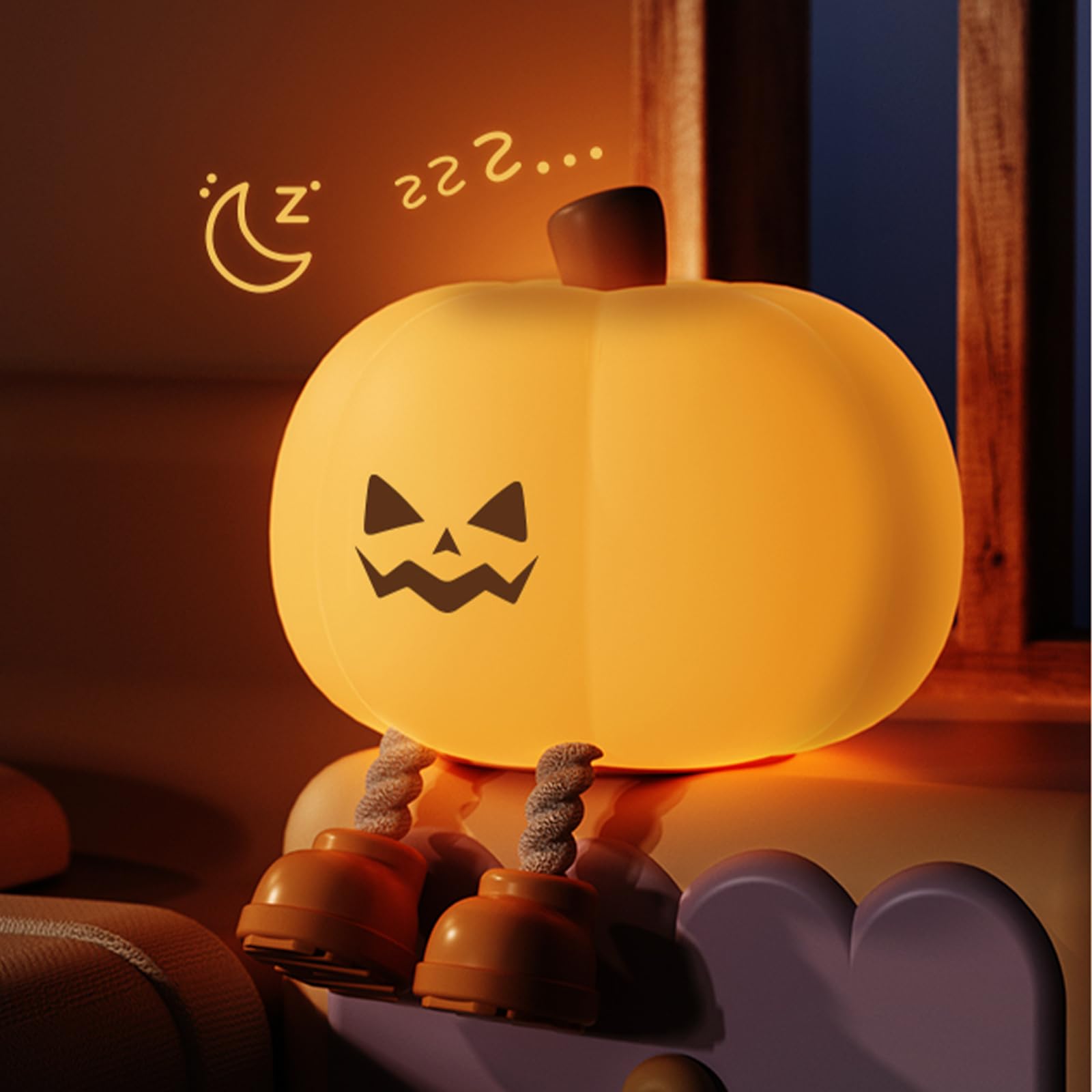 1Pack Halloween Pumpkin Night Light for Kids - Rechargeable LED Touch Light with 3 Modes, Food Grade Silicone, Nursery & Baby Room Decor - Perfect Gift for Halloween, Christmas & Birthday Parties