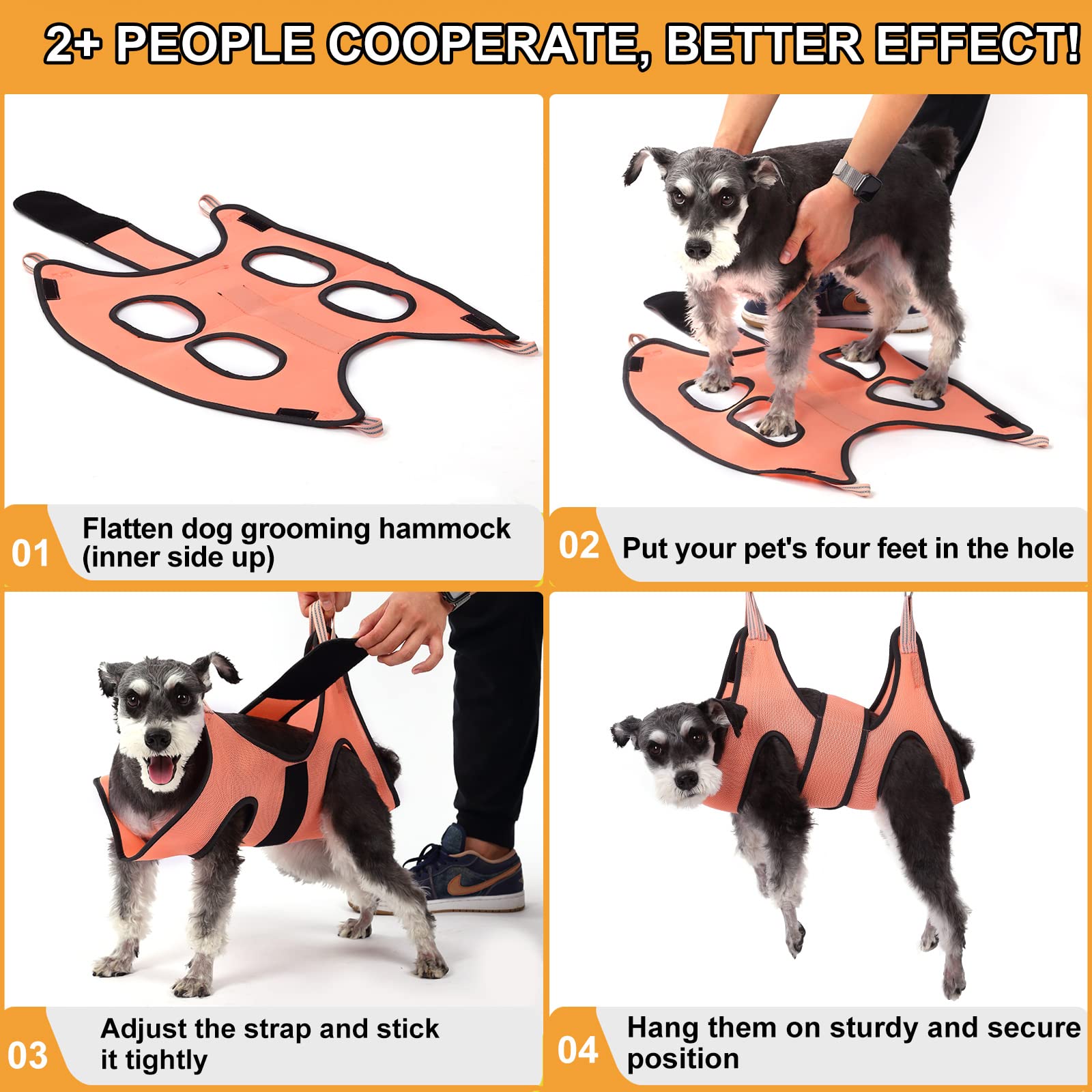XXS Dog Grooming Hammock - Small Pet Grooming Harness for Tiny Dogs, Secure Hanging Harness for Nail Trimming & Grooming, Adjustable Pet Restraint Sling with Wide Strap - Perfect for Puppy Spa Days & Vet Visits