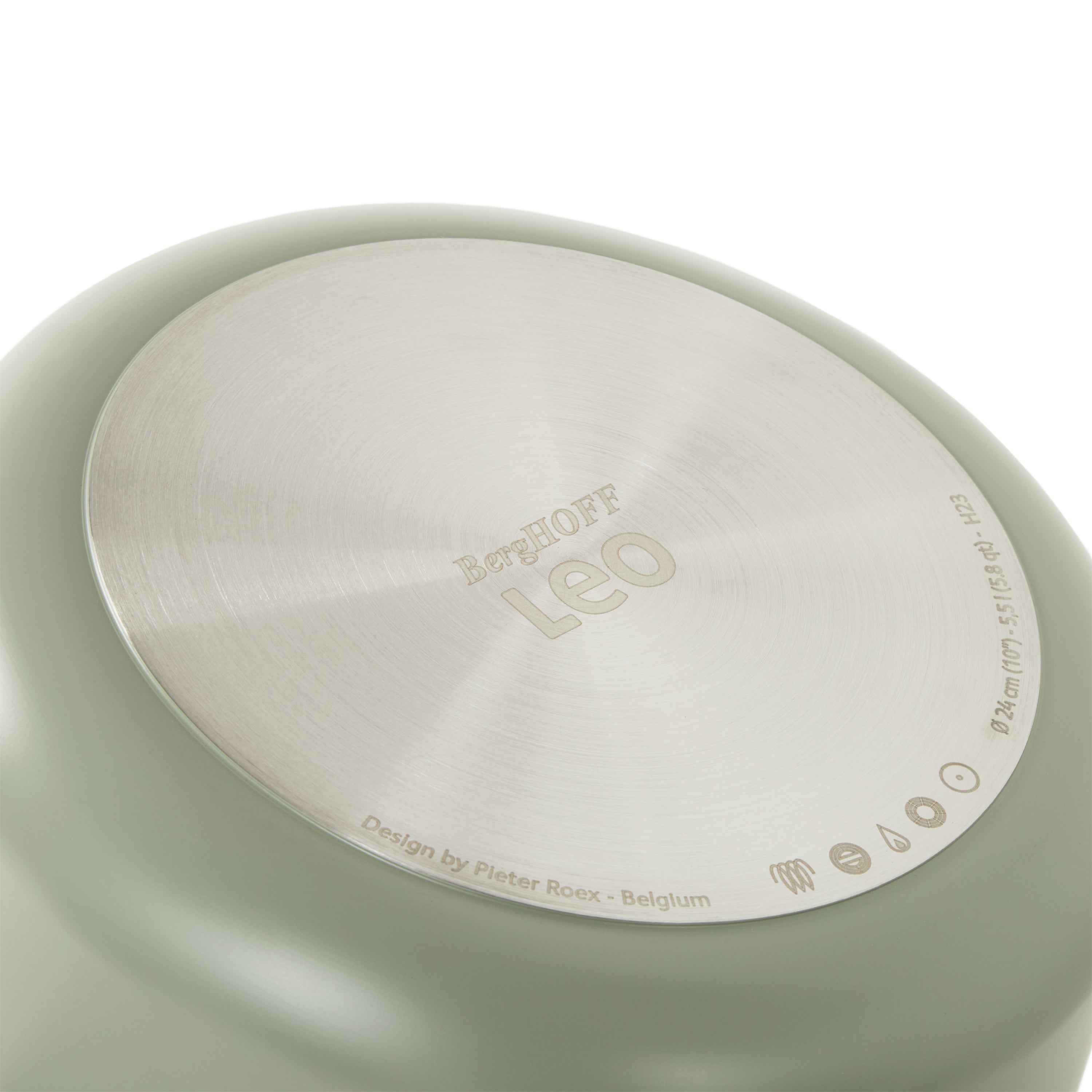 BergHOFF Balance 7-Inch Nonstick Ceramic Saucepan 2.1 Quart with Glass Lid - Eco-Friendly Recycled Aluminum Cookware - Perfect for Sauces, Soups & Small Meals (Sage Green)