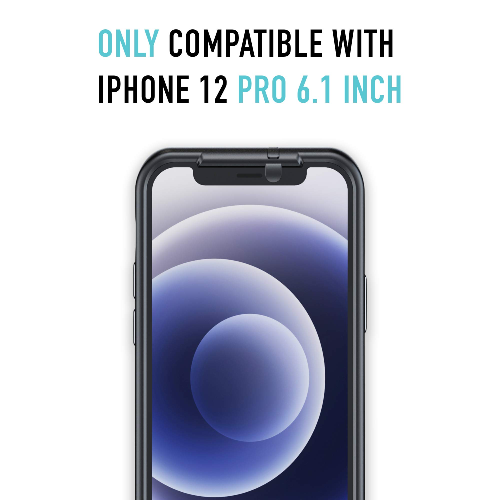 Valenta Black iPhone 12 Pro Case with Front & Rear Camera Covers | 6.1 Inch 6-Foot Drop Proof Protective Cover | Privacy Protection for iPhone 12 Pro (6.1