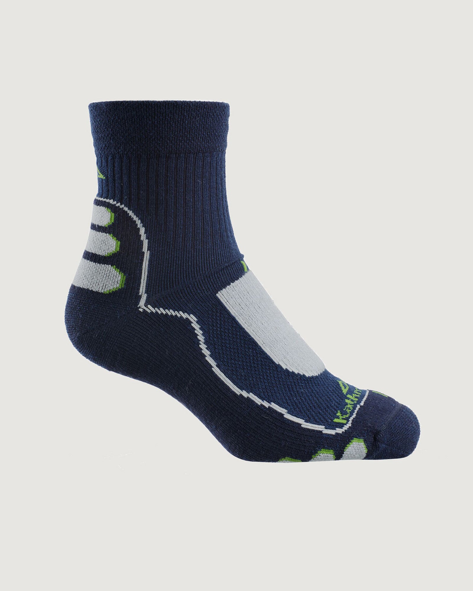 NuYarn Ergonomic Quarter Crew Hiking Socks for Men & Women - Breathable, Cushioned & Moisture-Wicking - Midnight Navy - Perfect for Outdoor Adventures, Hiking & Travel