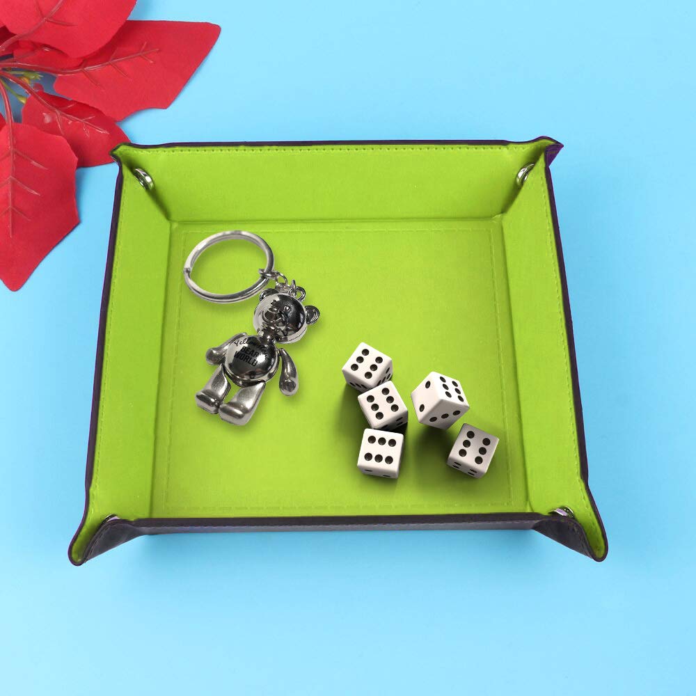 Premium Faux Leather Folding Travel Organizer - Collapsible Storage Bin for Jewelry, Wallets, Phones, Watches & Accessories - Portable Multi-Purpose Organizer Box for Home, Office & Travel (3-Pack, Lime Green) - Perfect for Clutter-Free Packing, Gift Giving & Daily Organization