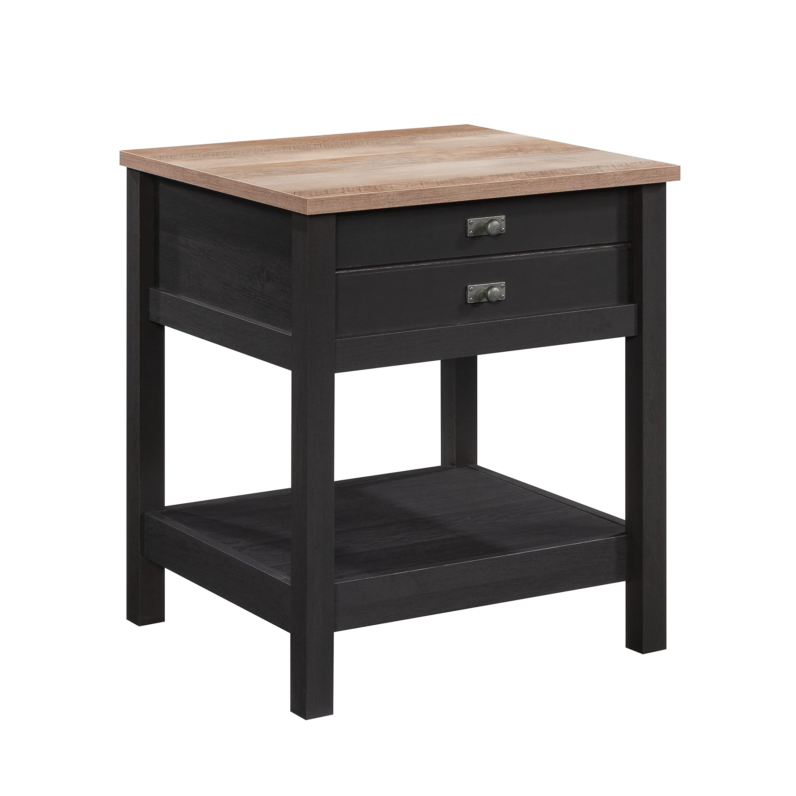 Sauder Cottage Road Night Stand - Bedside Table with Storage, End Table in Raven Oak Finish for Bedroom, Living Room & Office