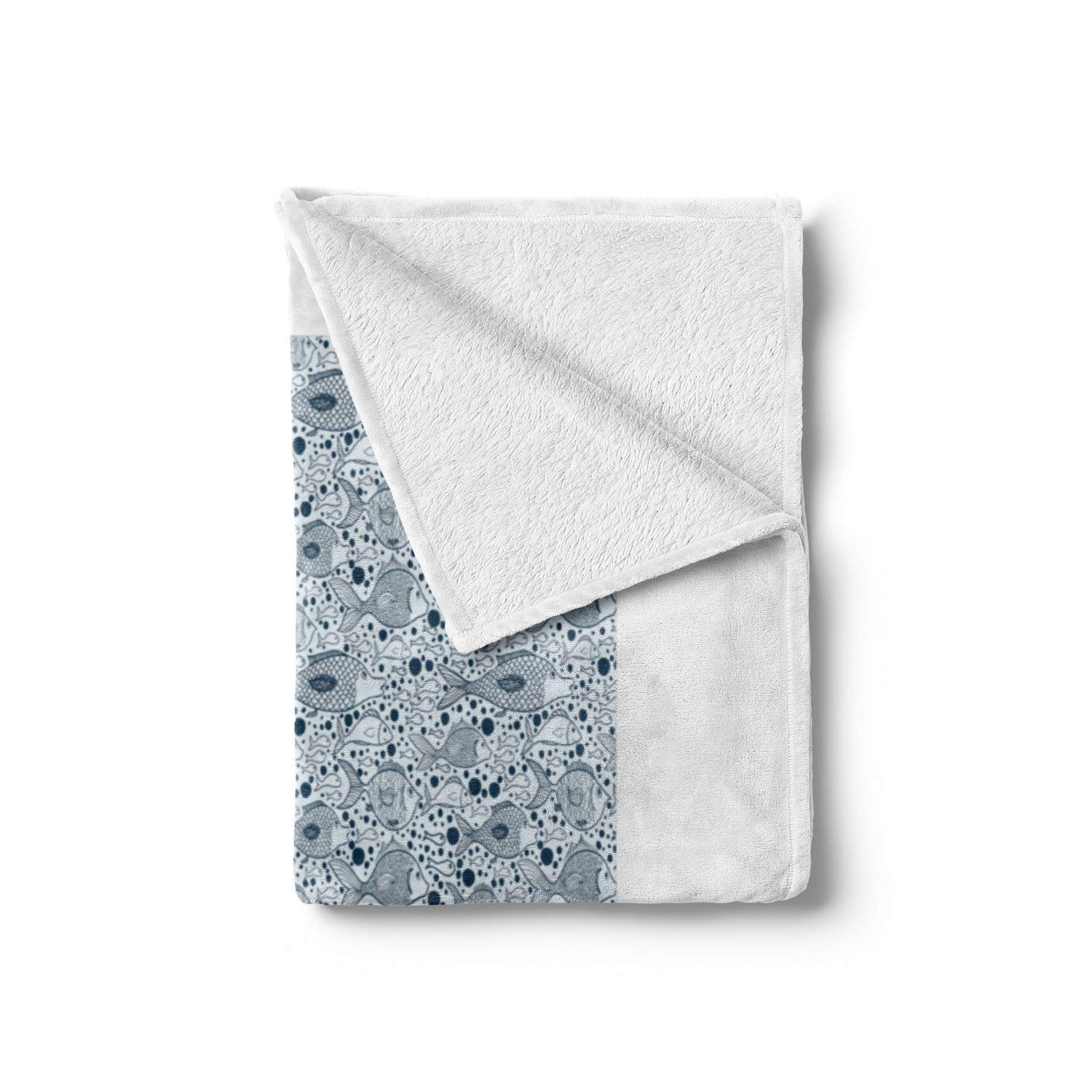 Ambesonne Blue Flannel Fleece Throw Blanket - 70