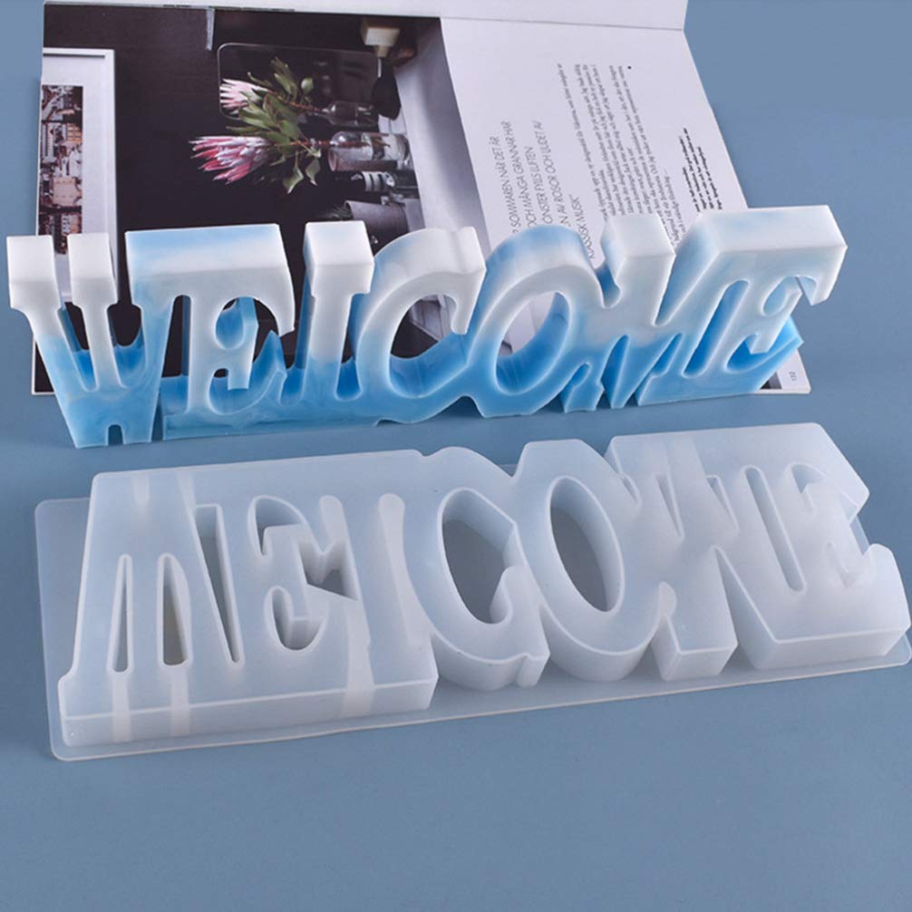 Epoxy Resin Welcome Sign Silicone Molds - DIY Home Wall Art Letters for Handmade Decor, Wedding, Housewarming & Front Door Welcome Signage