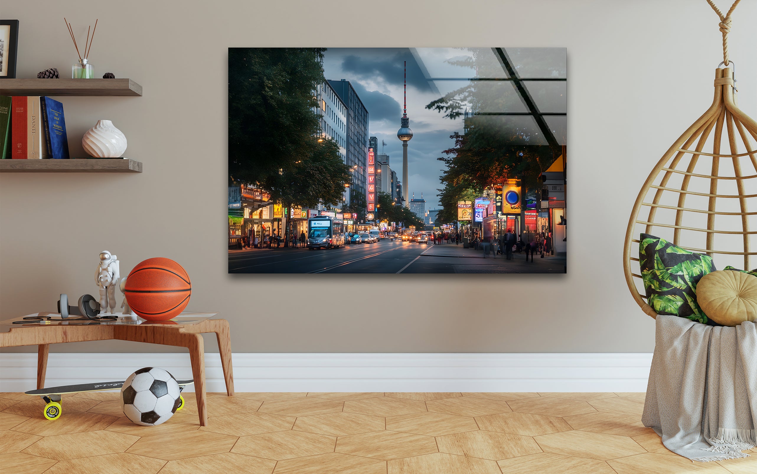 Berlin City Night Skyline Glass Wall Art - Modern Home Decor for Living Room, Bedroom & Office - Perfect Gift for Urban Art Lovers