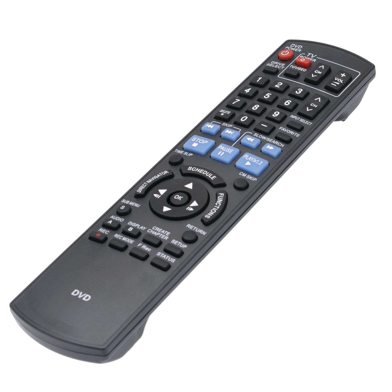 Replacement Remote Control for Panasonic DVD/VCR/DVDR Combo Models DMR-EZ48, DMR-EZ485, DMR-EZ48V - Compatible with Diga Series - Perfect for Home Entertainment System Accessories