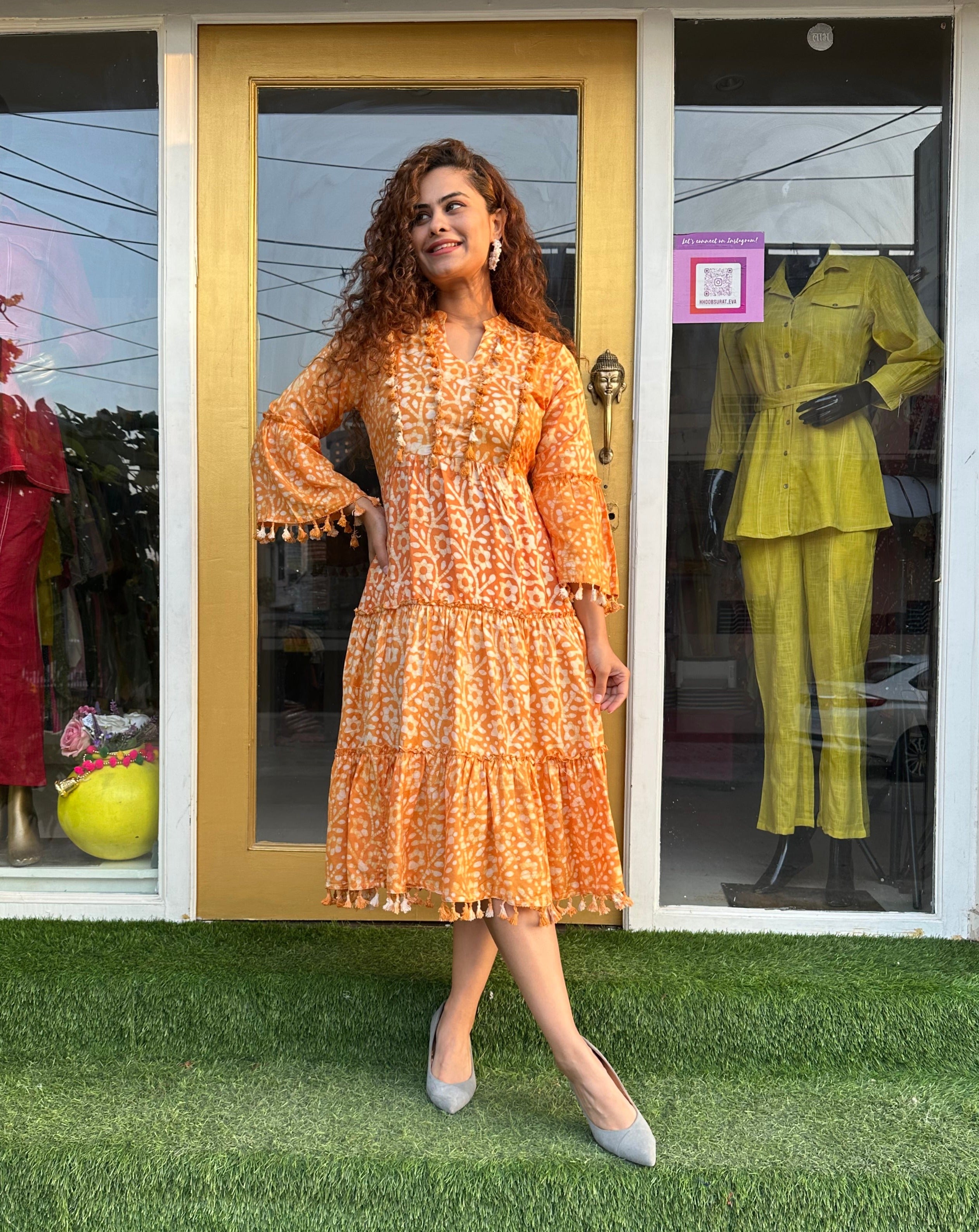 Natural Citrine Swirl Yellow Maxi Dress - Boho Chic Summer Beach Dress for Women | Perfect for Vacations, Weddings & Outdoor Events