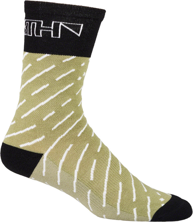 45NRTH Snow Band Midweight Wool Socks for Men & Women - Warm Thermal Hiking Socks for Winter, Sage/Rosin, Small - Perfect for Skiing, Snowboarding & Outdoor Adventures