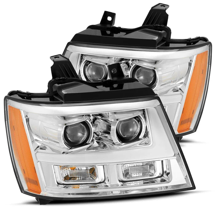07-14 Chevrolet Tahoe/Suburban & 07-13 Avalanche LUXX Series LED Projector Headlights - Chrome Housing - High Performance Lighting for Night Driving & Off-Road Adventures