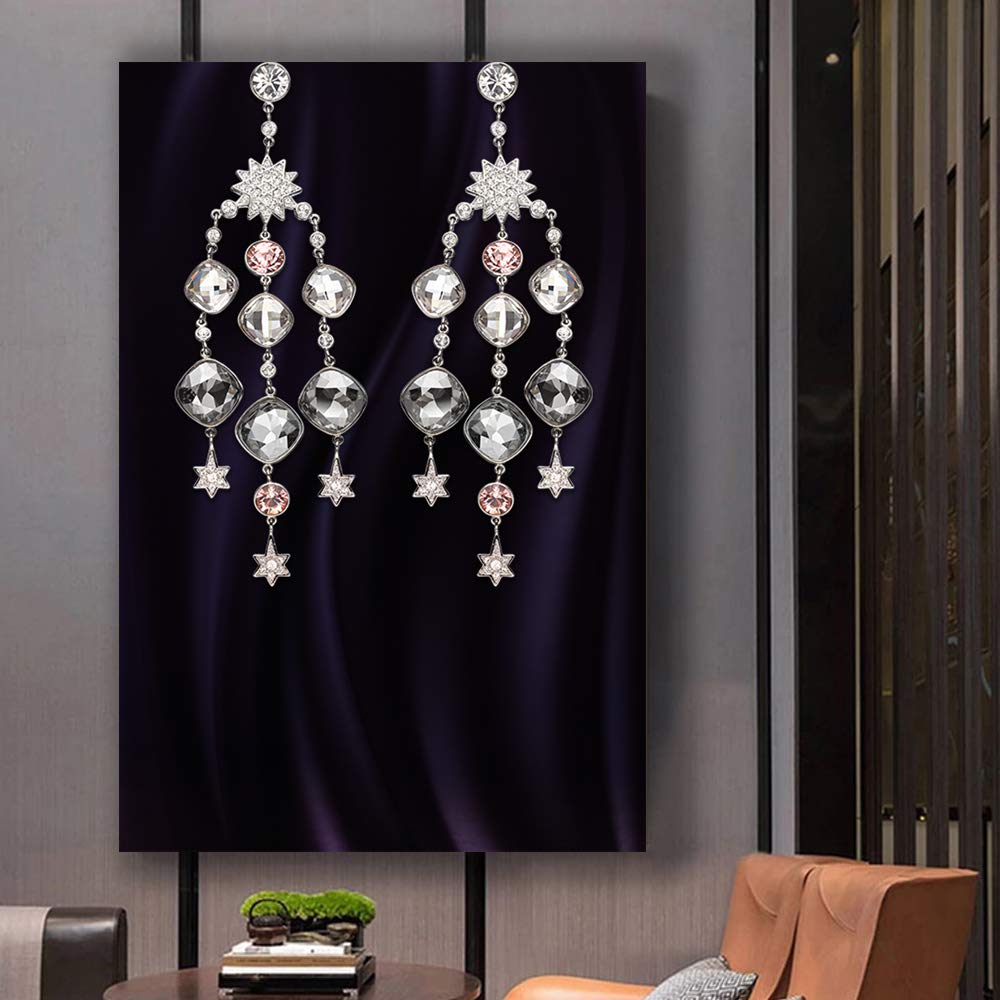 Elegant Jewelry Giclee Canvas Wall Art - 32x48 Inches, Premium Home Decoration for Bedroom, Living Room, and House Interior Design