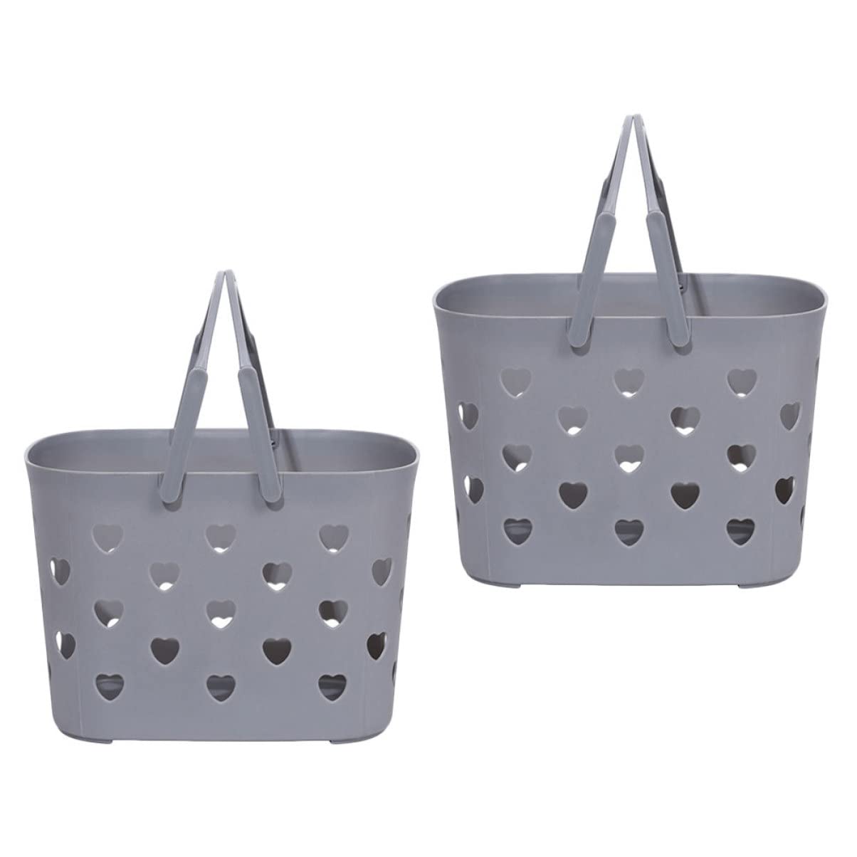 Cabilock 2-Pack Handheld Storage Baskets - Durable Plastic Organizer for Bathroom, Kitchen, Fruits & Vegetables - Decorative Hollow Design for Home Organization (Perfect for Countertop, Pantry & Laundry Room Storage)