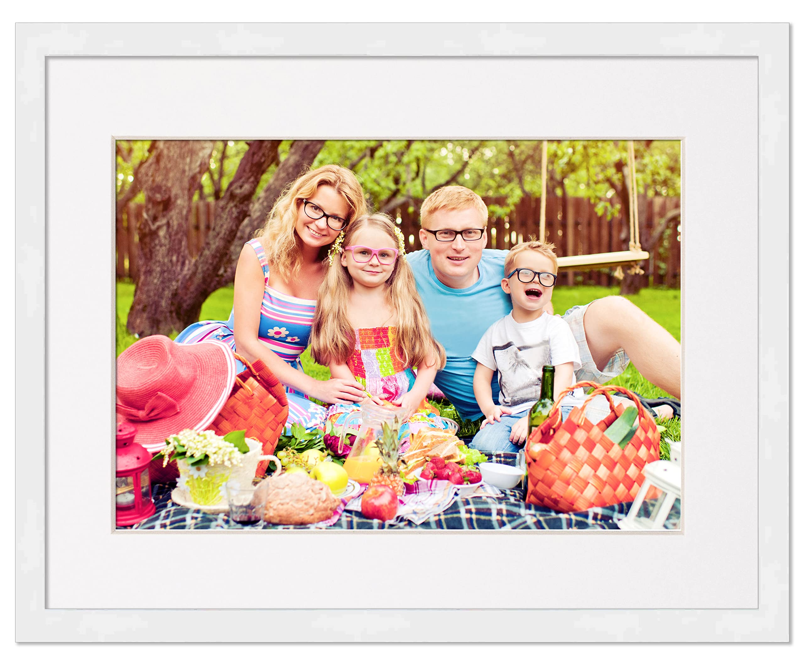 27x39 White Solid Pine Wood Picture Frame with UV Acrylic & Foam Board Backing - Poster Display Frame for Home, Office & Gallery Decor - Includes Hanging Hardware