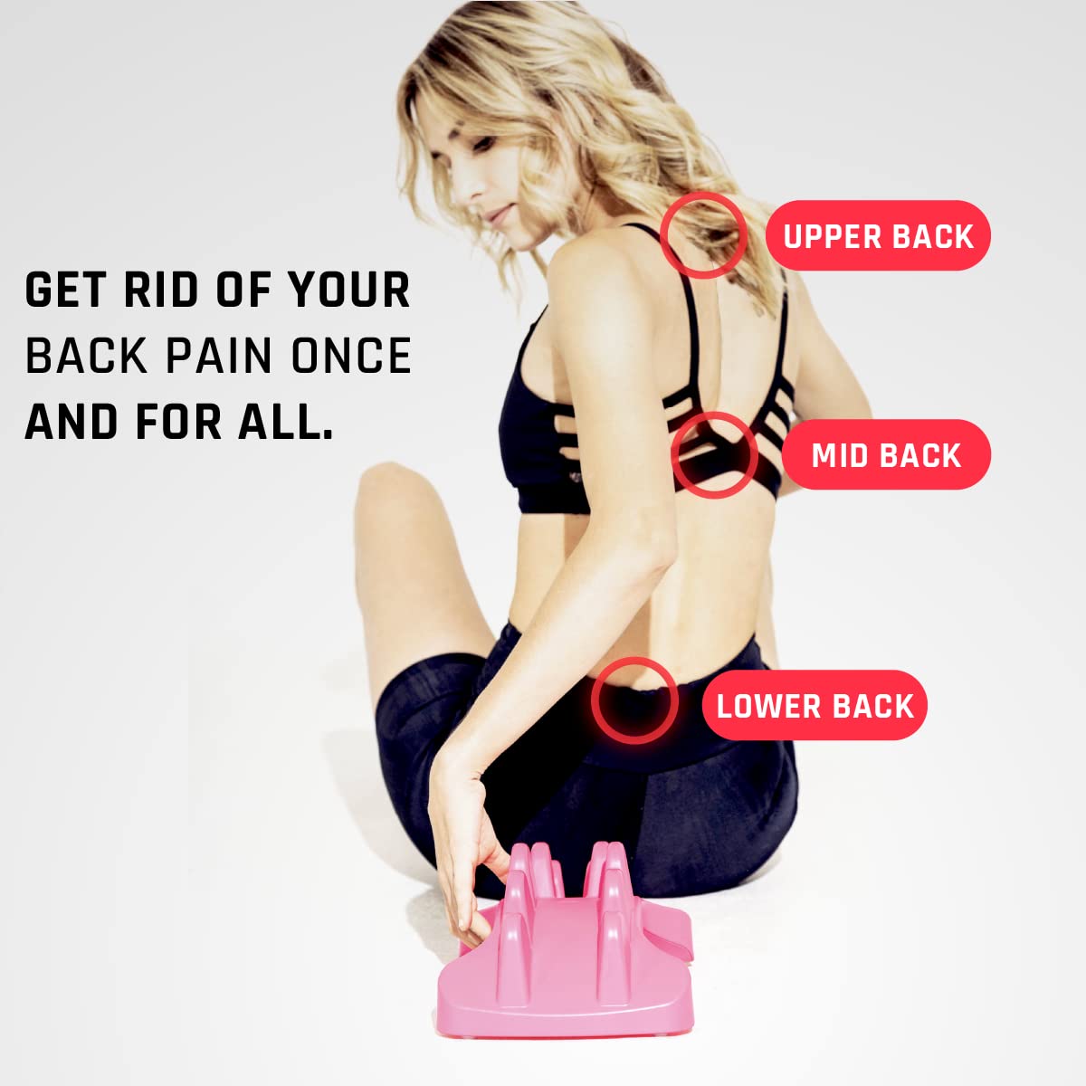 PSO-Back Muscle Release Tool & Deep Tissue Massager for Pain Relief - Self-Massage Device for Back Pain, Muscle Tension & Stretching - Portable Back Stretcher (Ocean Blue) - Perfect for Home, Office & Post-Workout Recovery