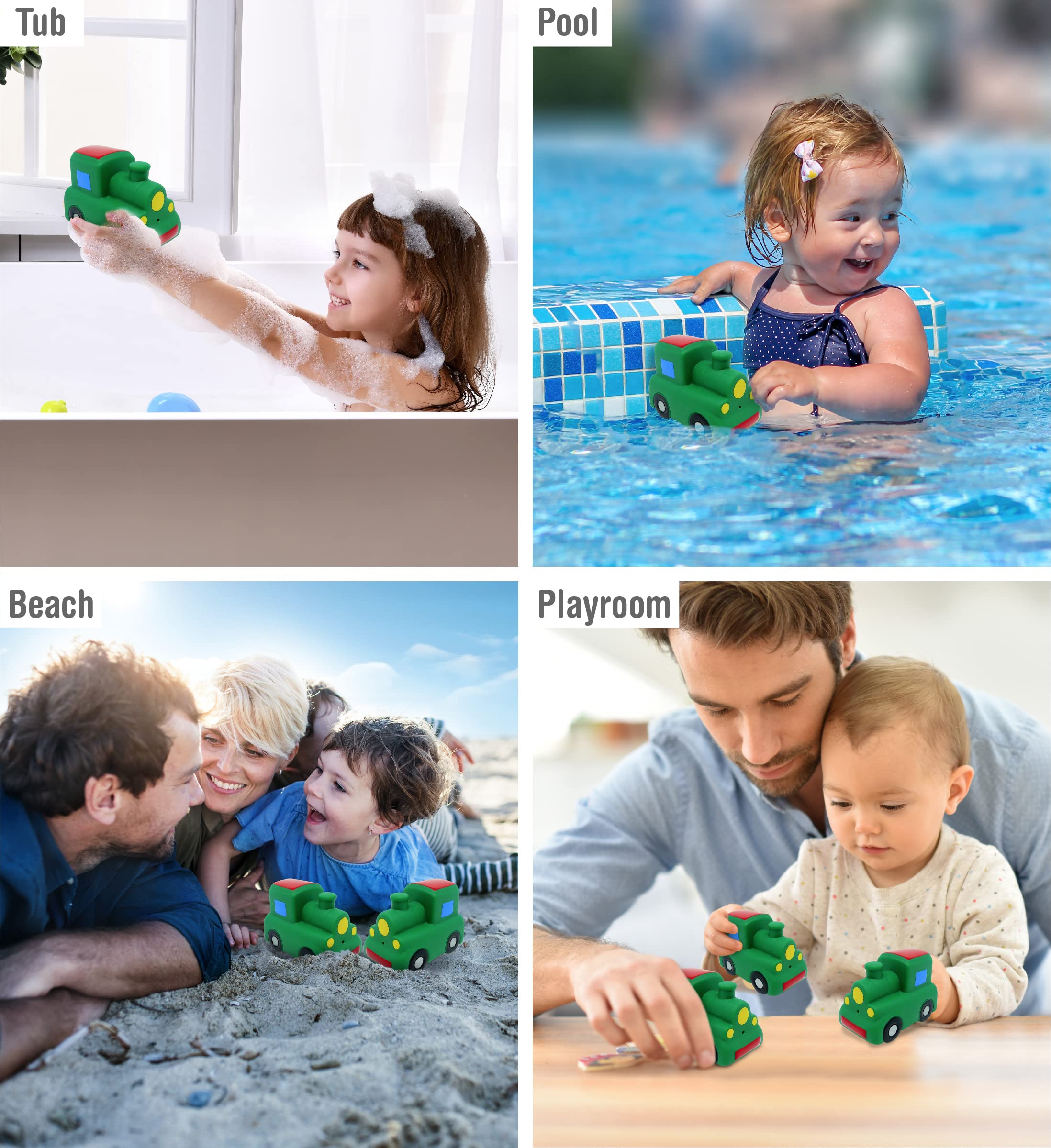 Puzzled Bath Buddy Train Water Squirter - Fun Bathtime Toy for Kids, Toddler Bath Toys with Squirt Function - Perfect for Sensory Play & Learning During Bath Time