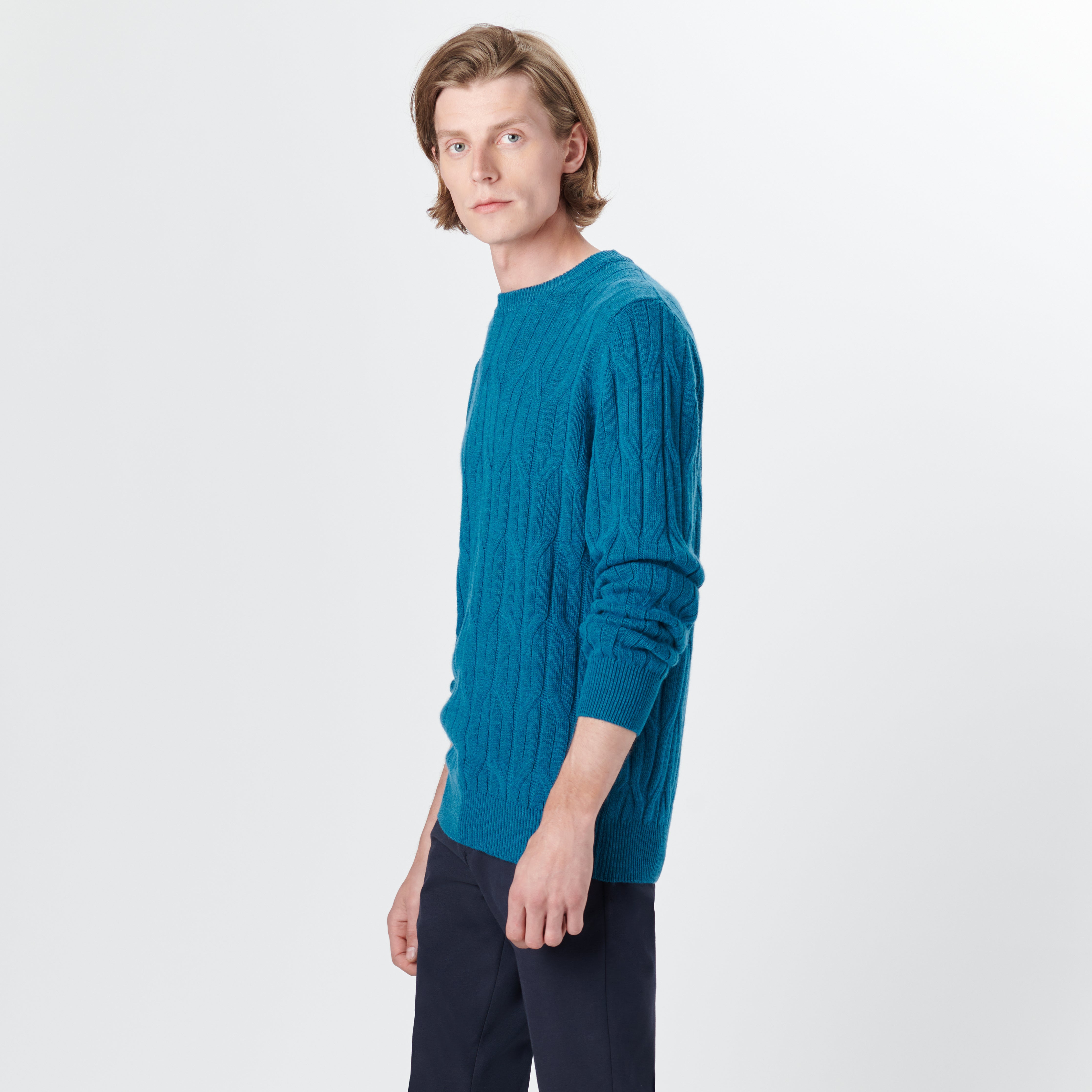 Stylish Crew Neck Cable Jacquard Sweater for Women & Men | Warm Winter Knitwear | Perfect for Office, Dating & Holiday Outfits