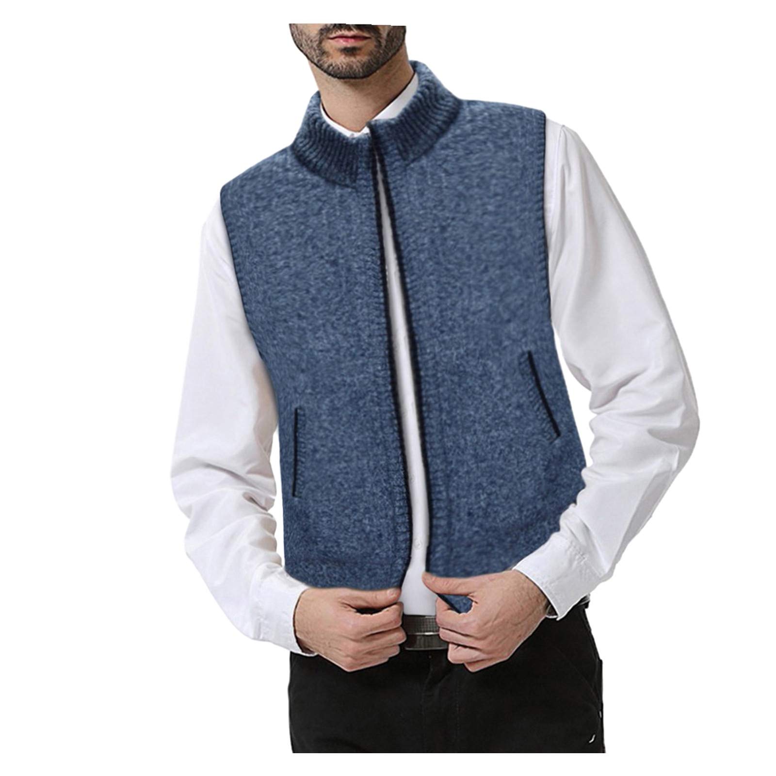 Men's Fleece Cardigan Vest - Warm Winter & Autumn Pullover Blouse for Casual Wear, Layering & Outdoor Activities