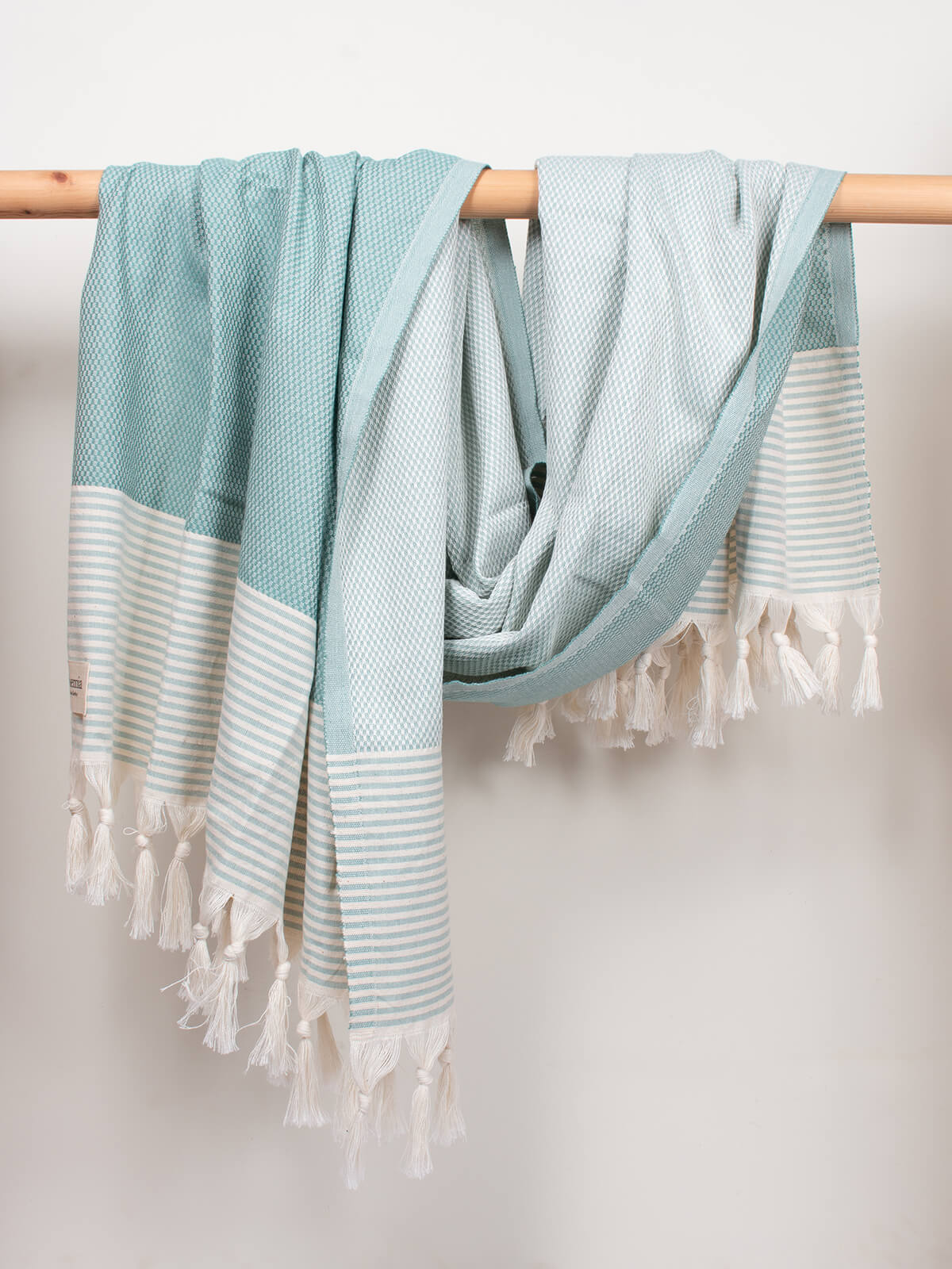 Premium Amalfi Hammam Towel - Soft & Absorbent Turkish Bath Towel in Grey Green for Spa, Beach & Yoga