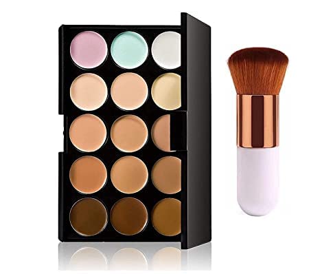 15 Shades Highly Pigmented Eyeshadow Palette with Blending Brush - Long Lasting Matte & Shimmer Eye Makeup for Day & Night Looks