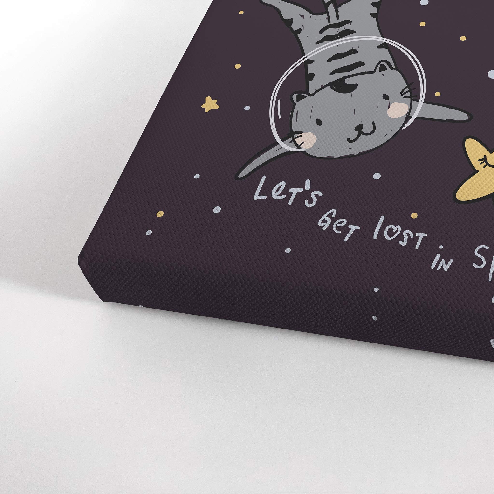 Astronaut Cats in Space Canvas Wall Art - 40x30 Inch Ready to Hang Space-Themed Kids Room Decor, Nursery Wall Decor, Made in USA | Perfect for Children's Bedroom, Playroom & Space-Themed Nursery
