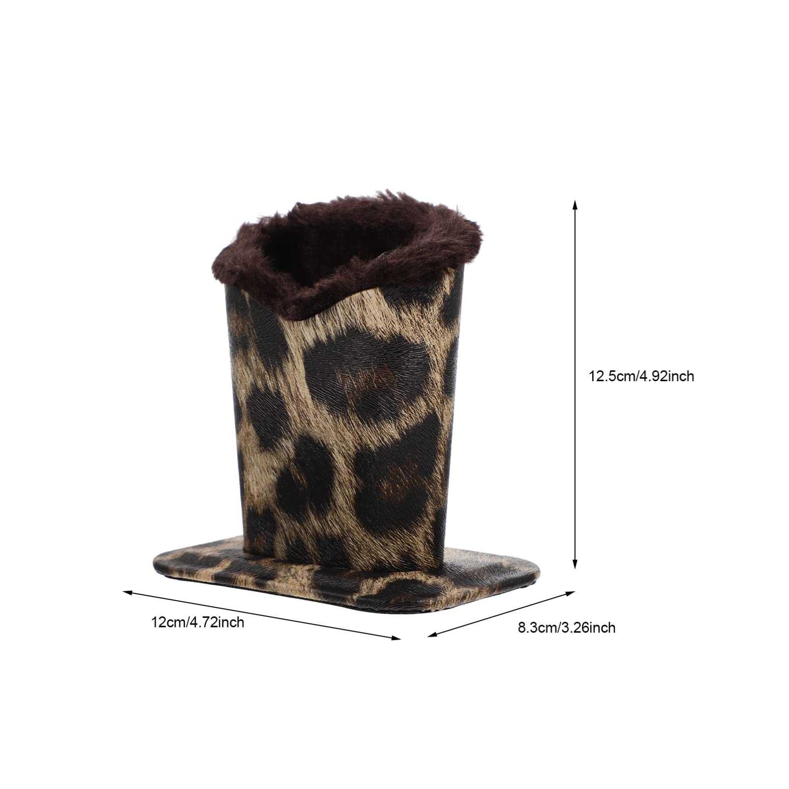 Beavorty Plush Lined Eyeglasses Holder - Leather Soft Sunglasses Case Stand with Anti-Scratch Protection | Desk Organizer for Glasses, Pens & Accessories | Perfect for Office, Nightstand & Travel (Leopard Print)