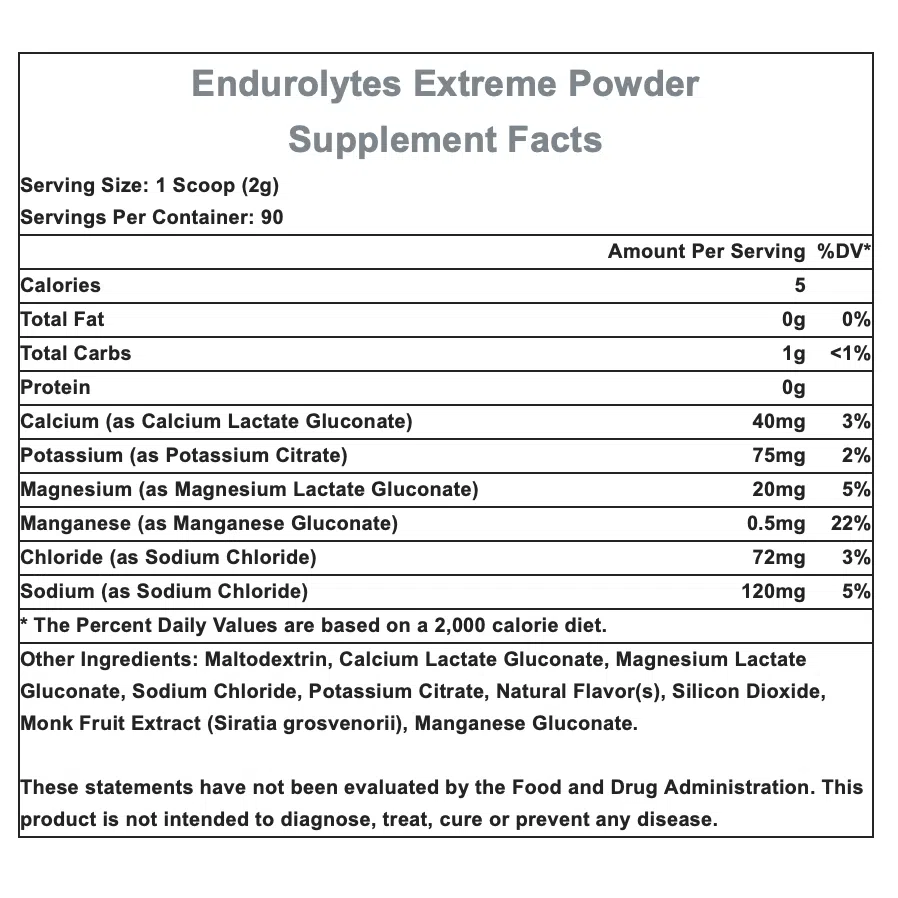 Hammer Nutrition Endurolytes Extreme Powder - Electrolyte Supplement for Endurance Athletes | Hydration & Recovery for Running, Cycling & Workouts