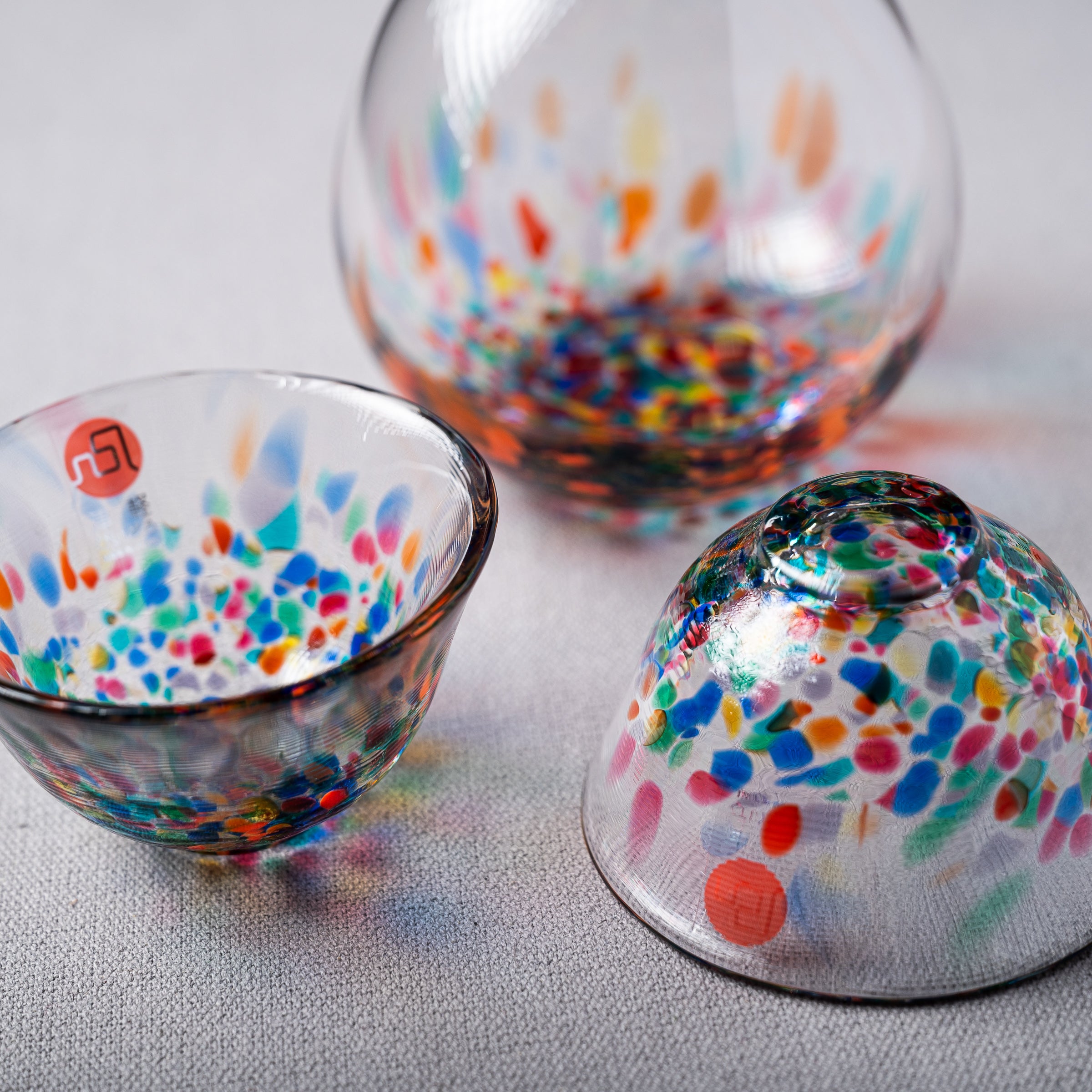 Premium Japanese Vidro Tsugaru Glass Sake Set with Nebuta Design - Elegant Drinking Cups for Sake, Wine or Cocktails - Perfect for Dinner Parties, Gifts & Japanese Cultural Events